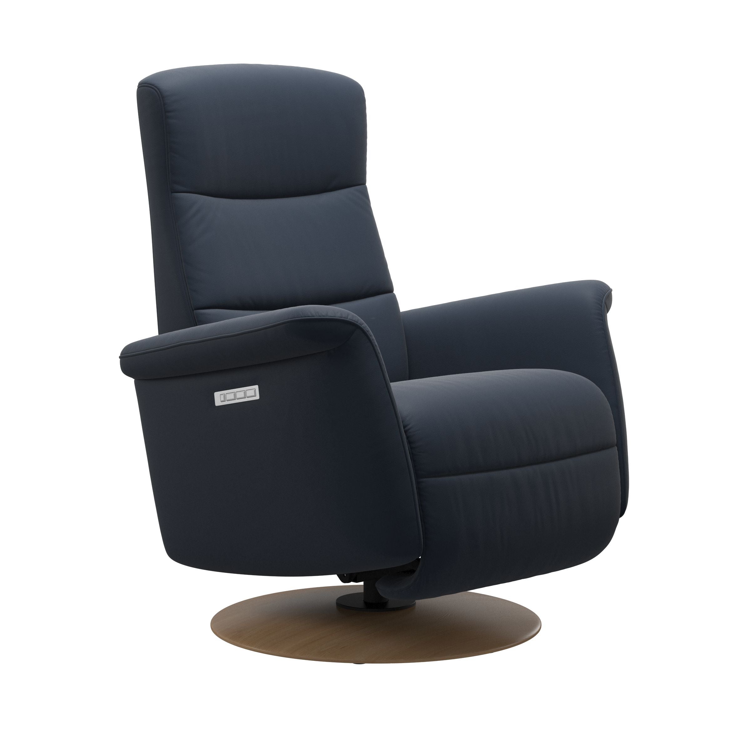 Stressless Mike Moon Base Recliner — Paloma Oxford Blue