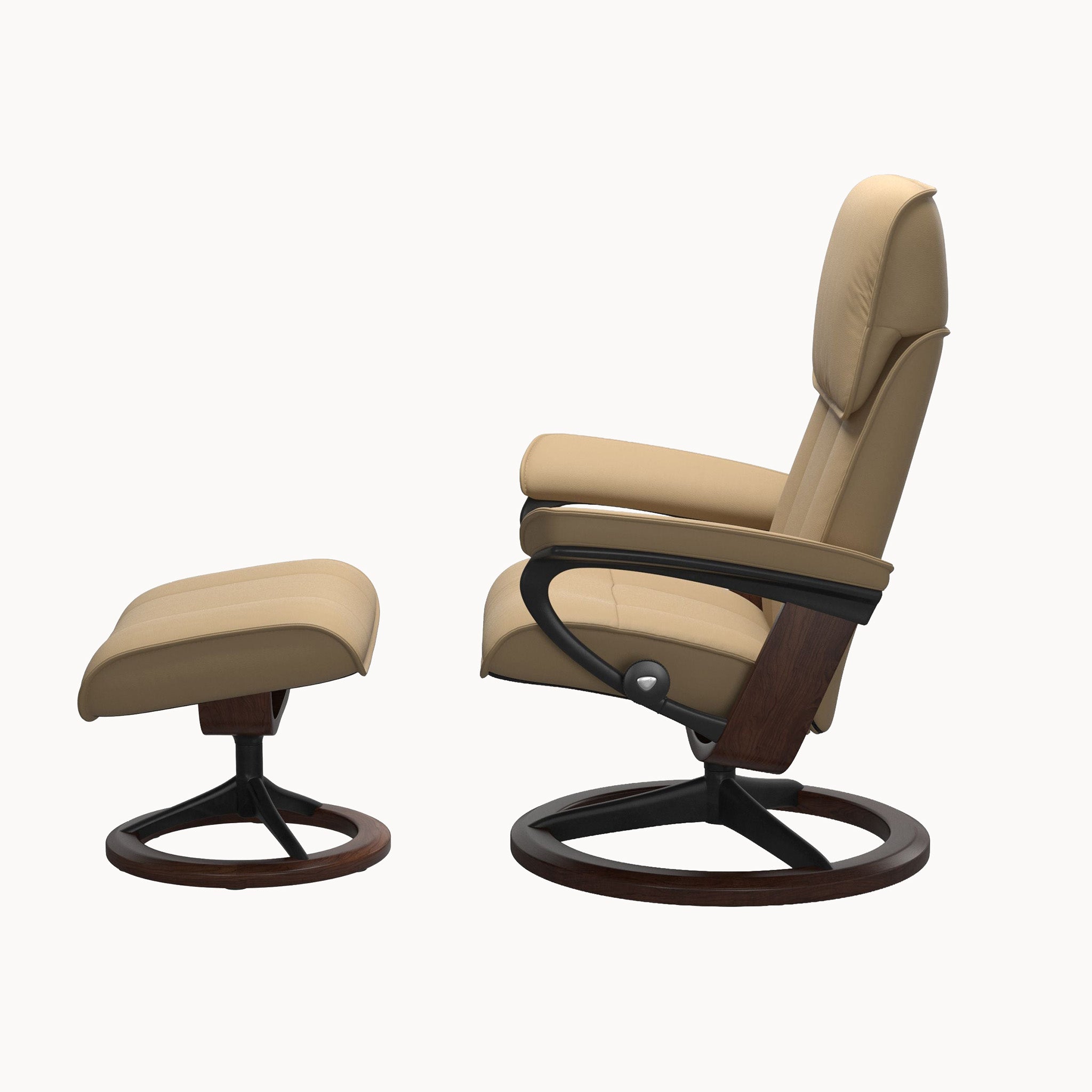 Stressless Admiral Signature Base Chair & Ottoman - Paloma Sand