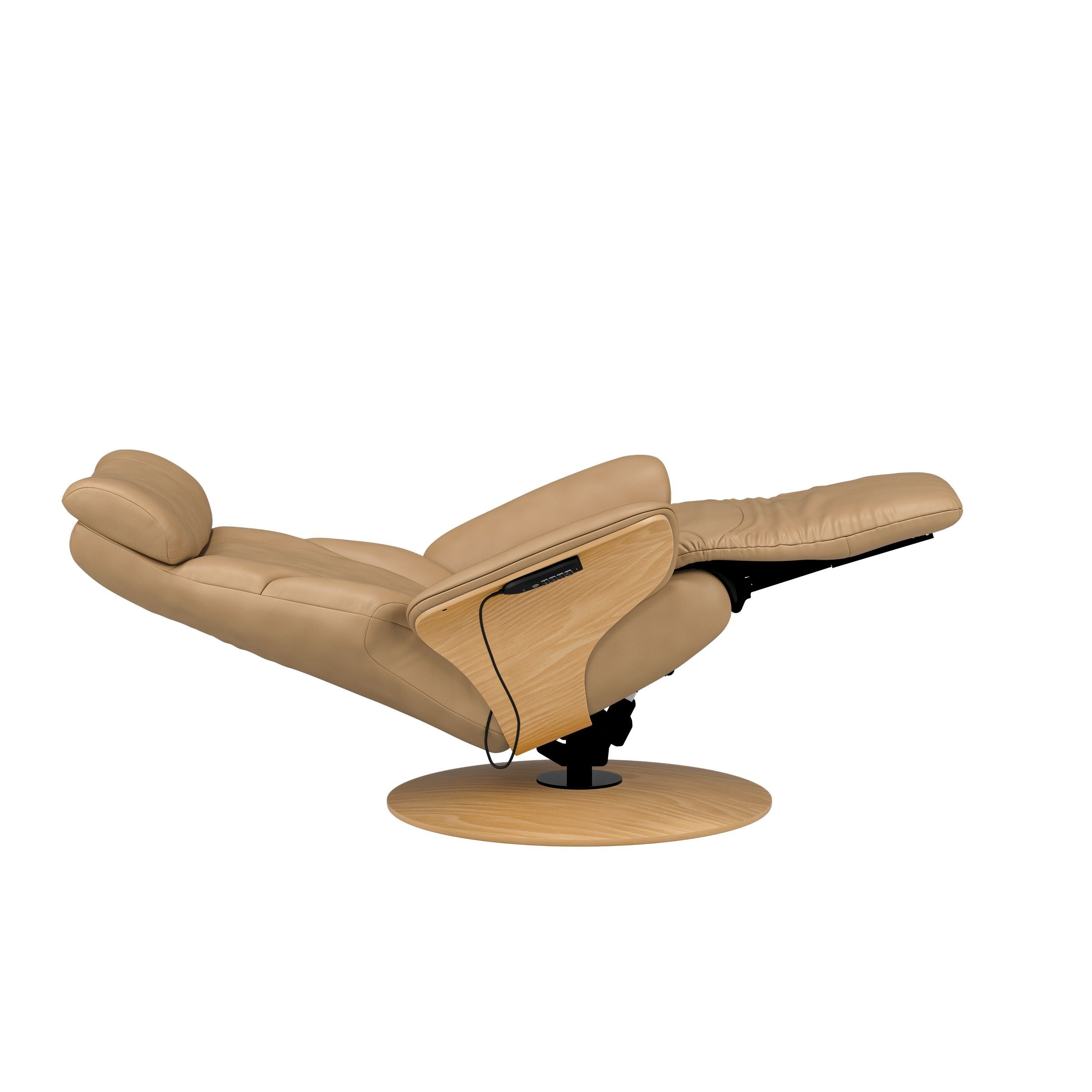 Stressless Adam Wood Disc Recliner — Paloma Sand