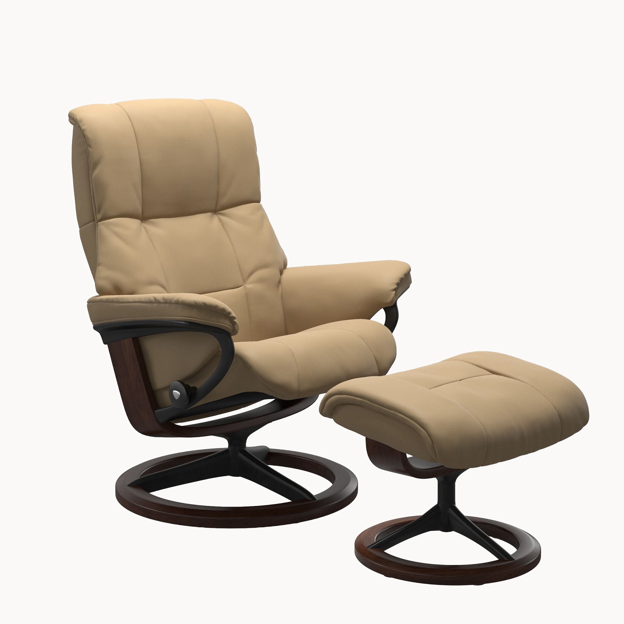 Stressless Mayfair Signature Base Chair & Ottoman - Paloma Sand