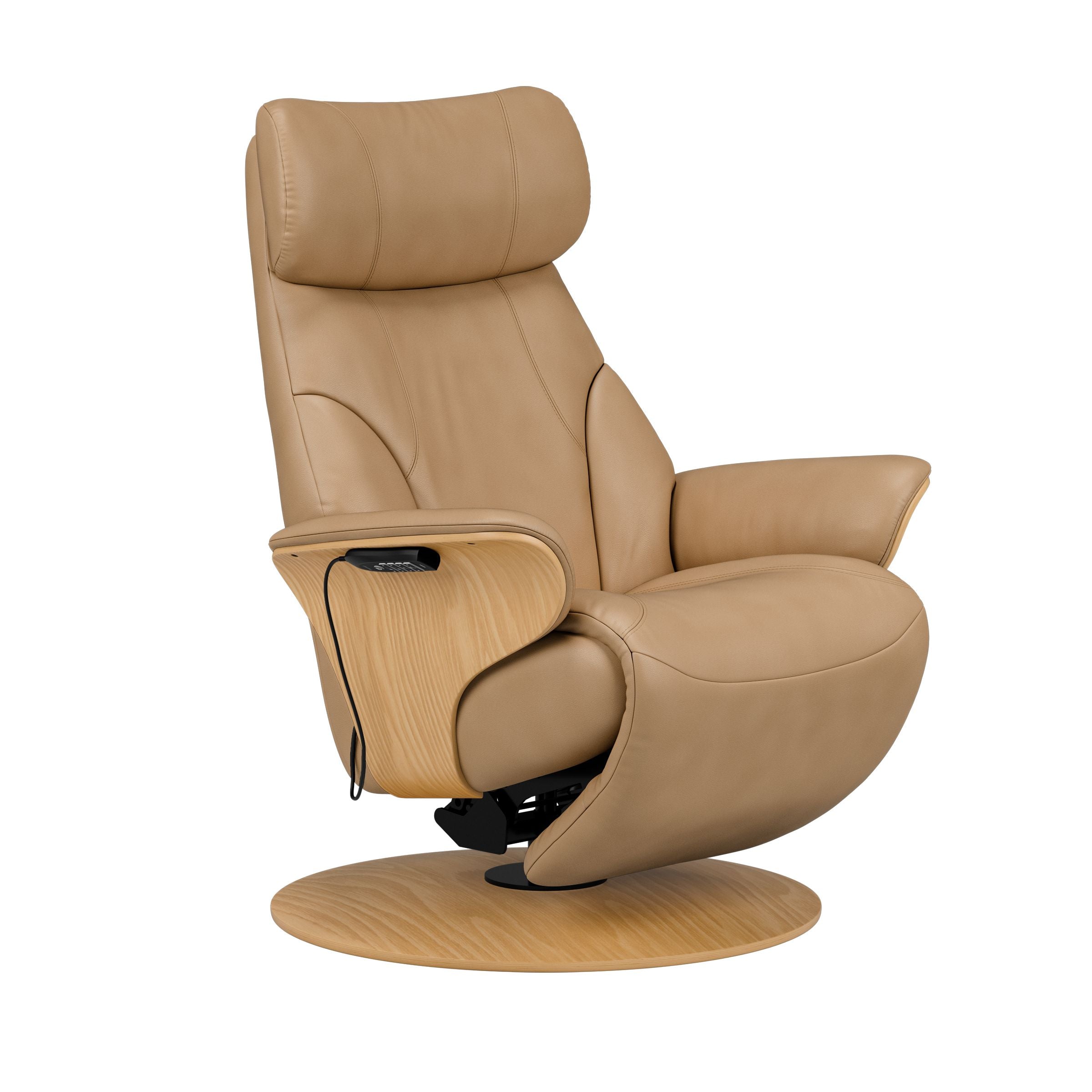 Stressless Adam Wood Disc Recliner — Paloma Sand