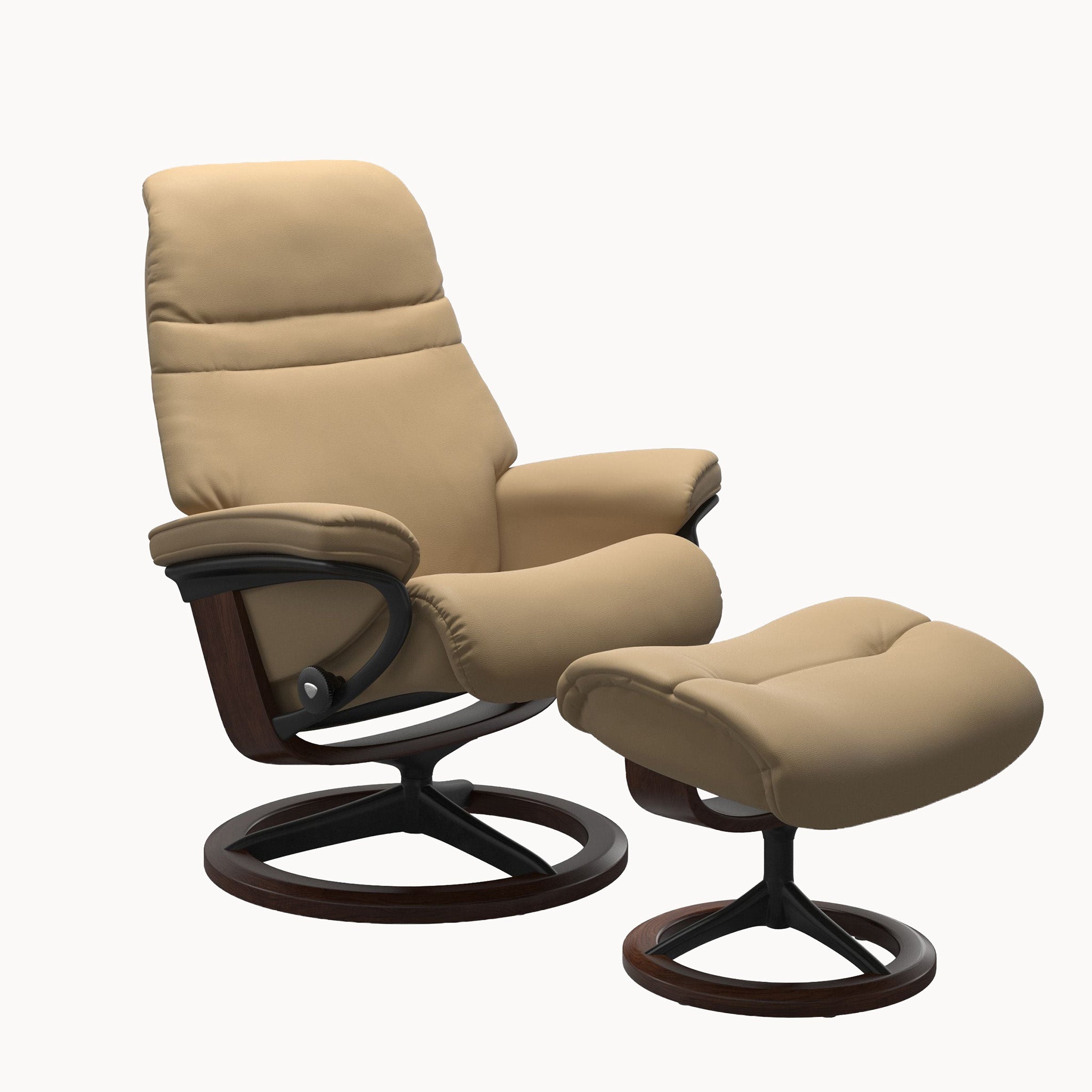 Stressless Sunrise Signature Base Chair & Ottoman - Paloma Sand