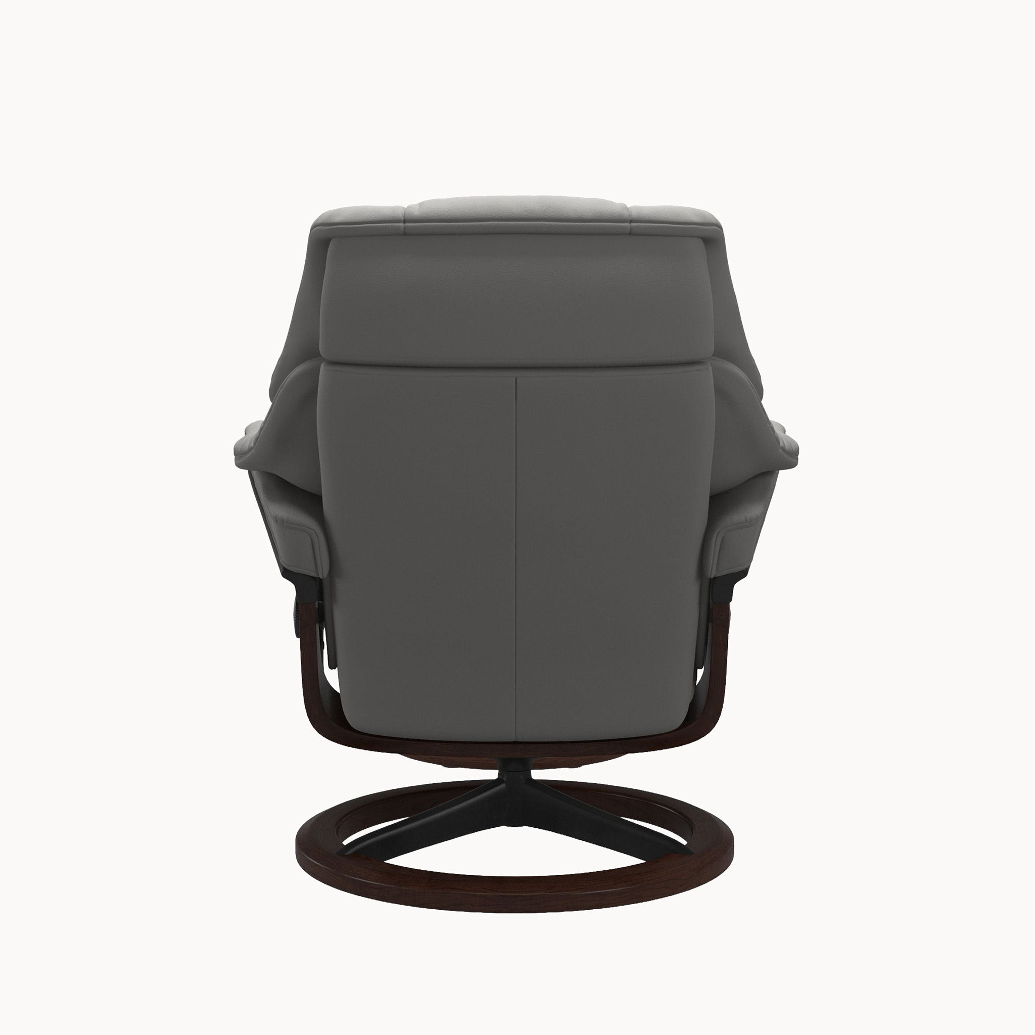 Stressless Reno Signature Base Chair & Ottoman - Paloma Silver Grey