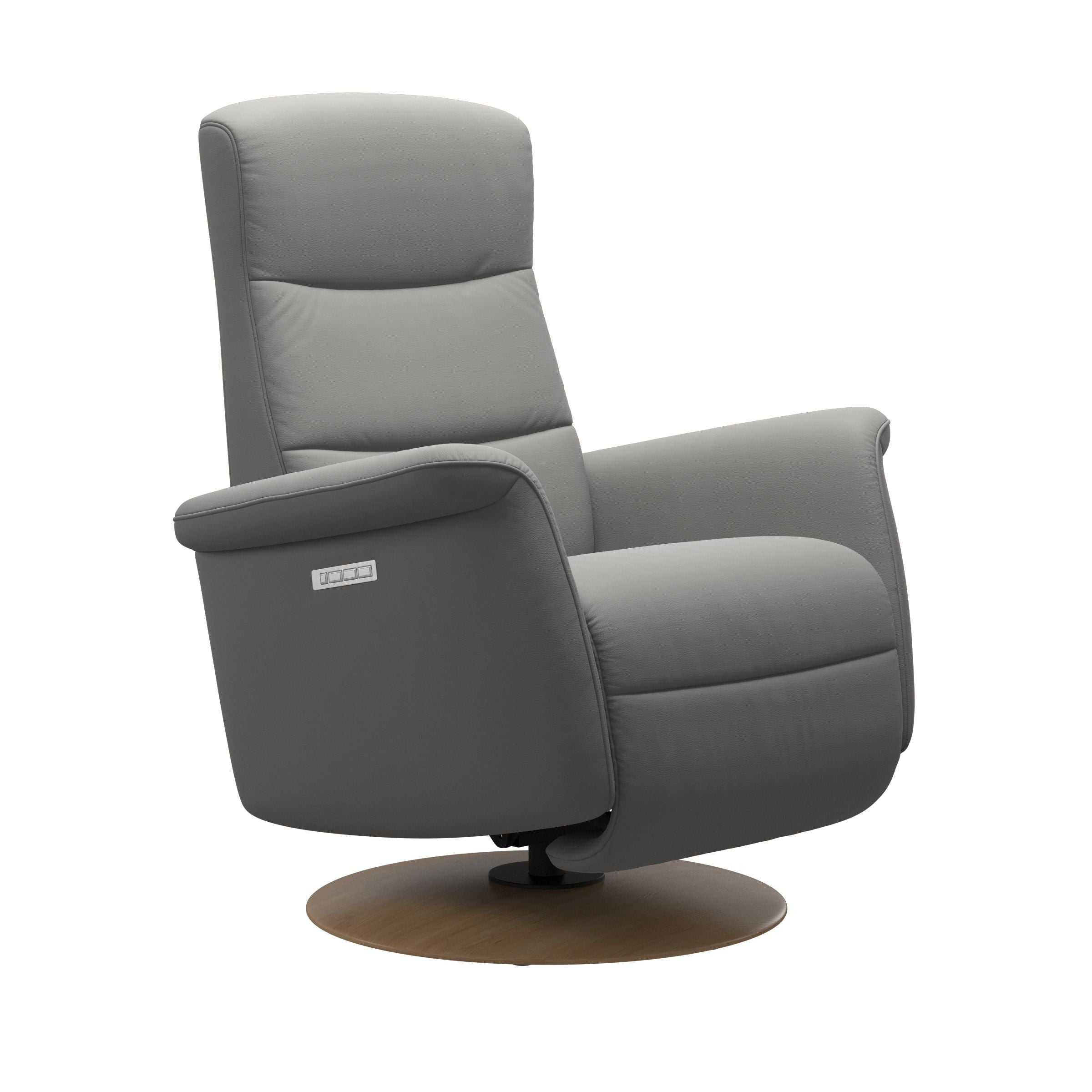 Stressless Mike Moon Base Recliner — Paloma Silver Grey