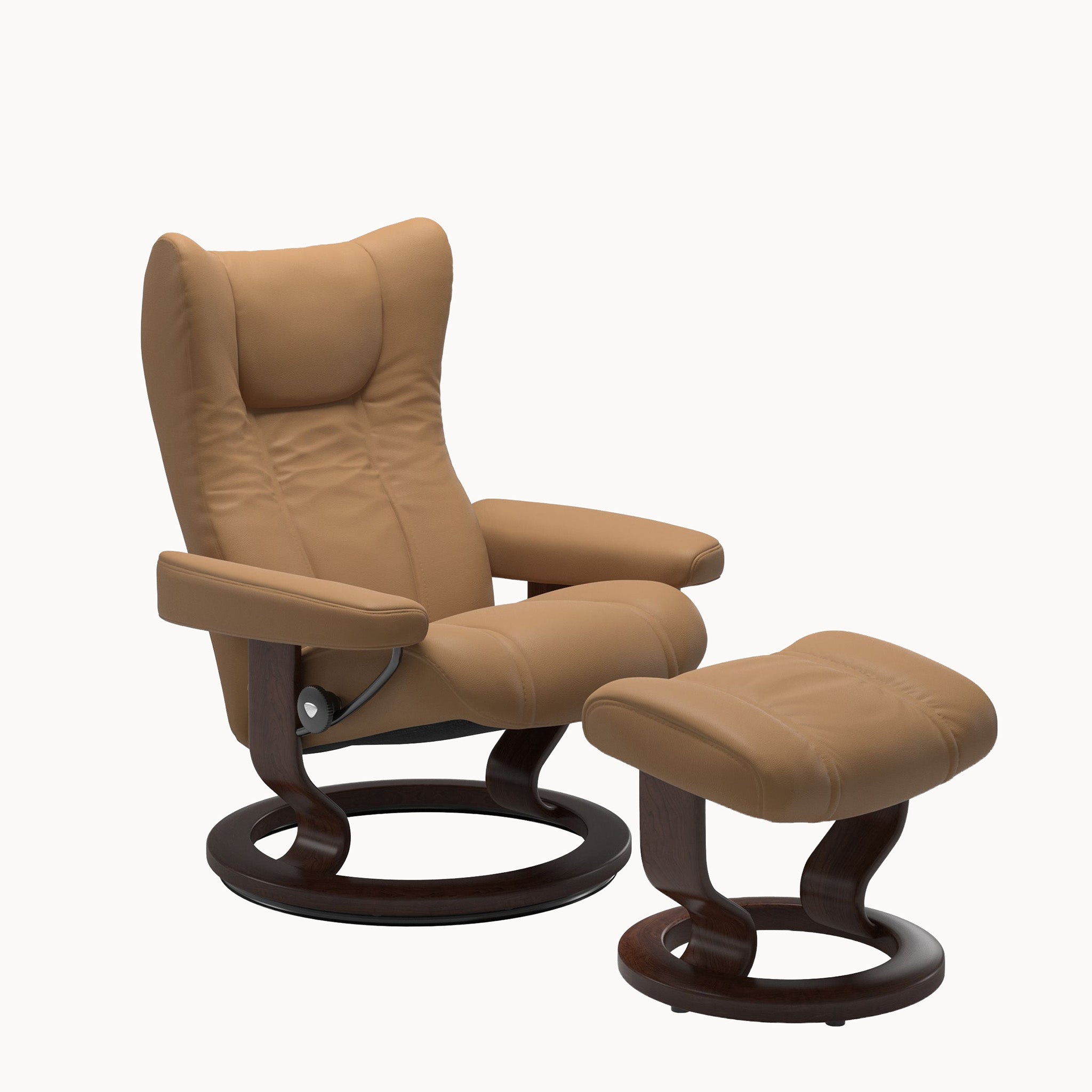 Stressless Wing Classic Base Chair & Ottoman - Paloma Taupe