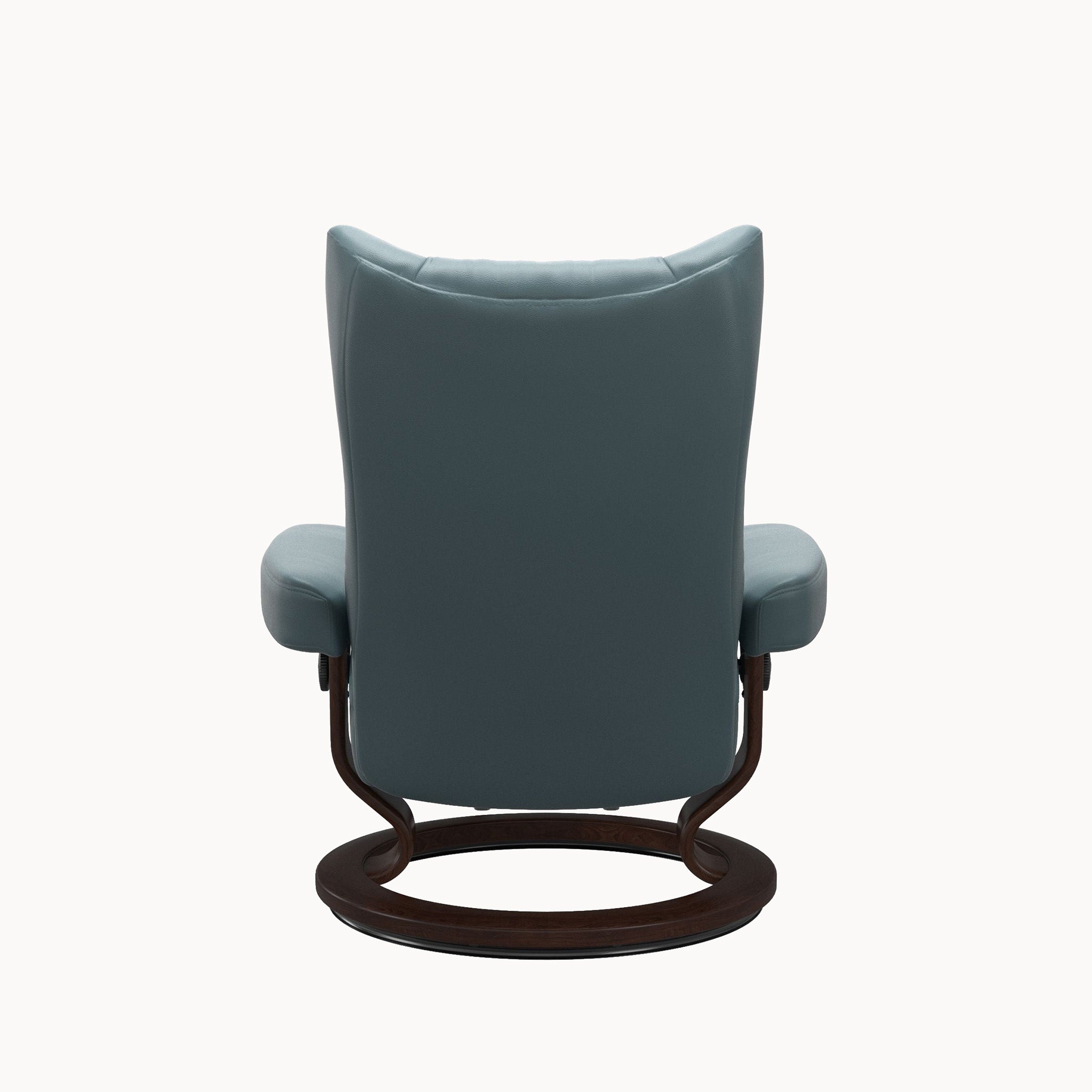 Stressless Wing Classic Base Chair & Ottoman - Paloma Teal Blue