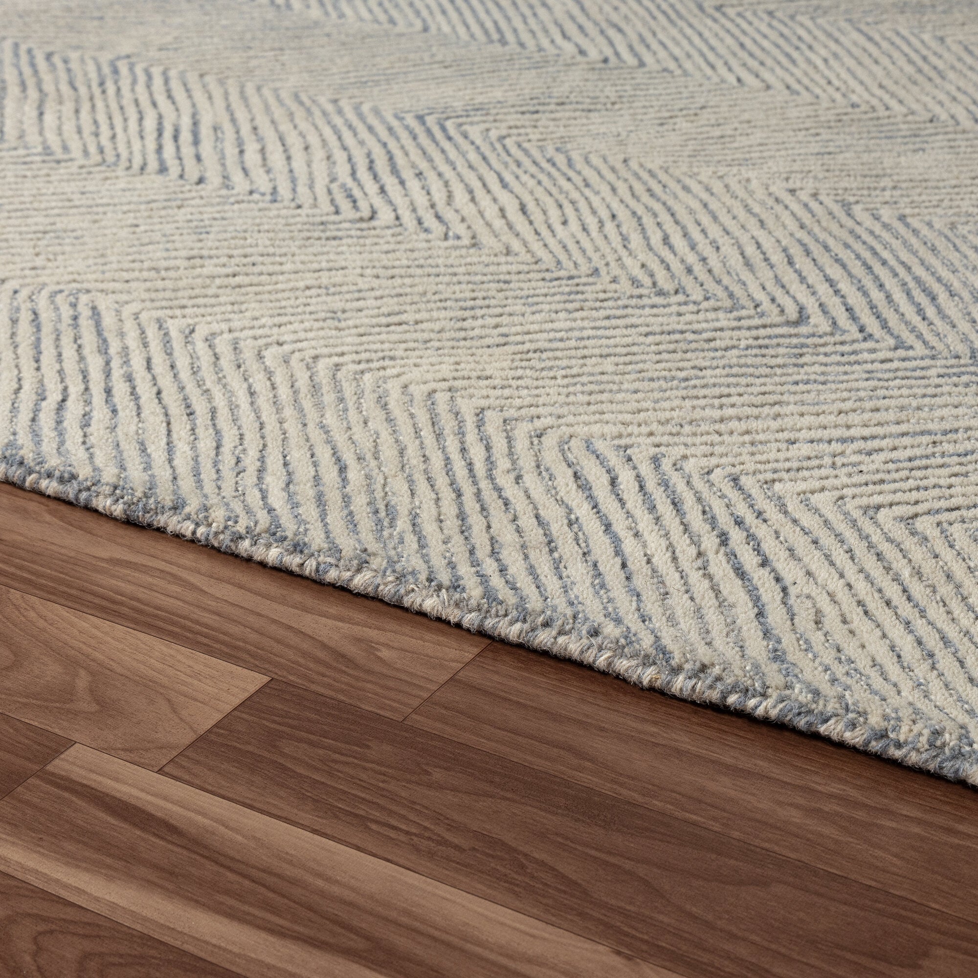 LR Home Scapes Rug — Blue / Ivory