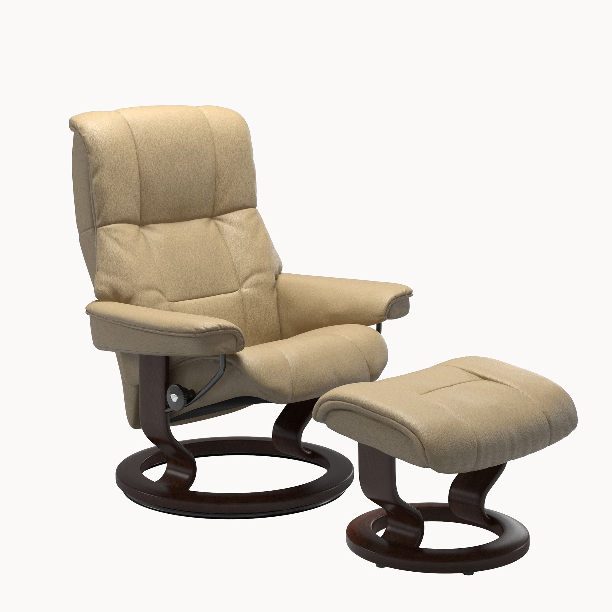 Stressless Mayfair Classic Base Chair & Ottoman - Velaro Beige