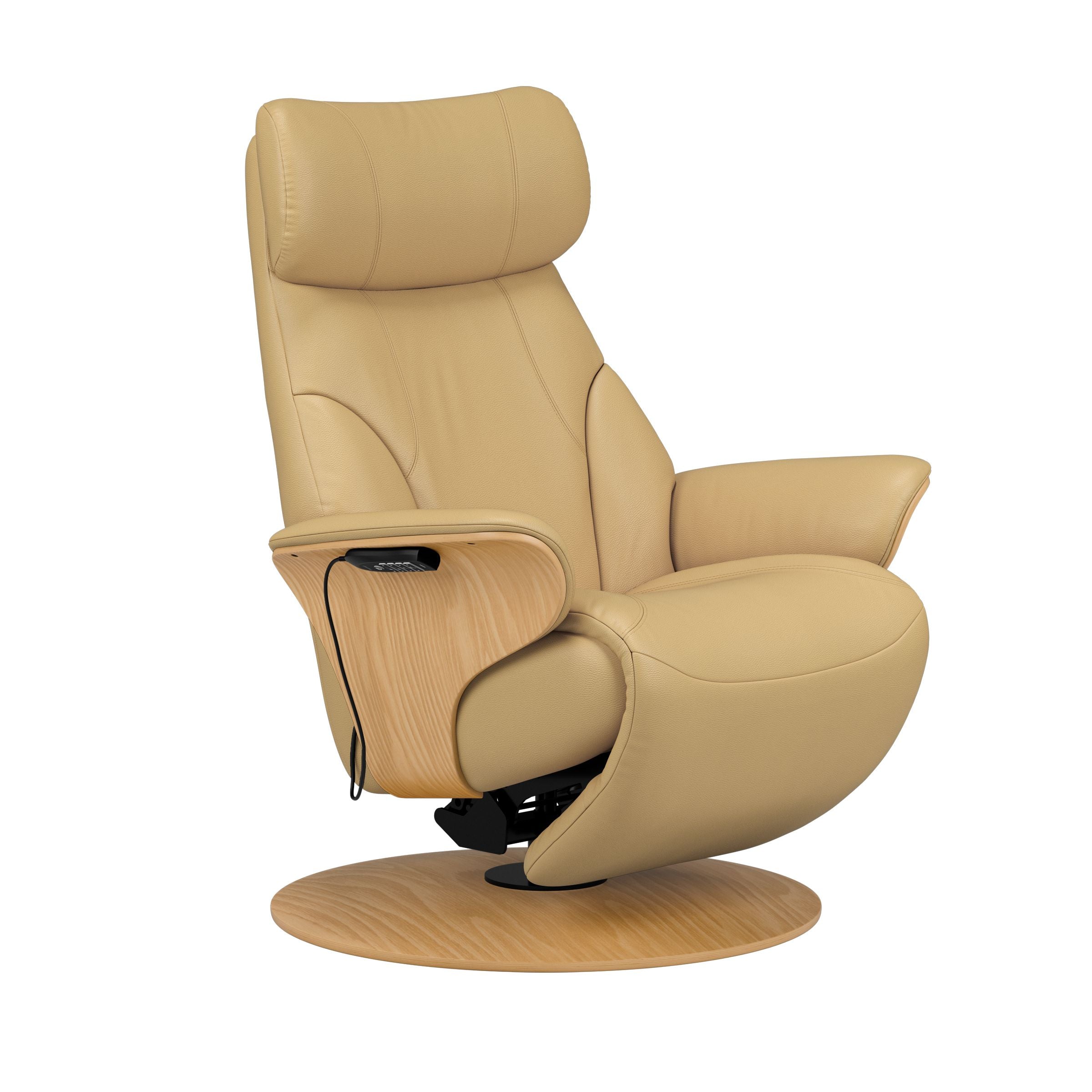 Stressless Adam Wood Disc Recliner — Velaro Beige