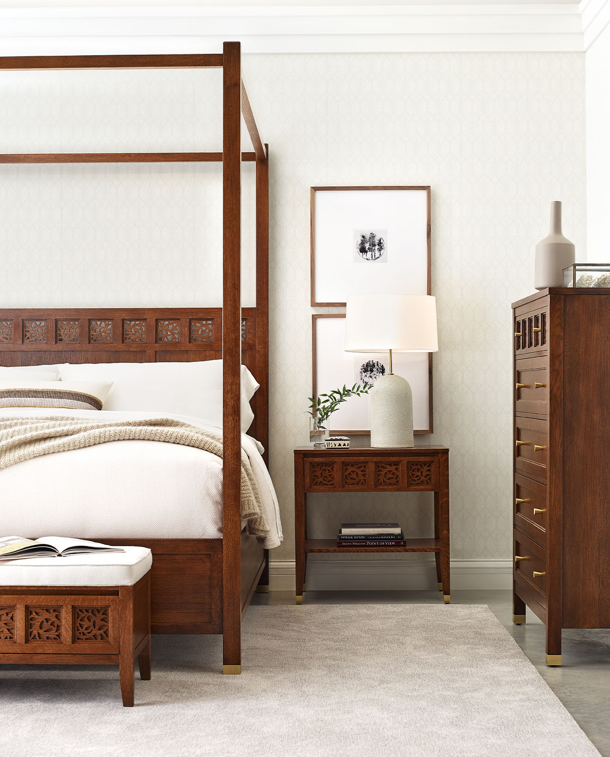 Stickley Surrey Hills collection with trellis-and-vine motifs