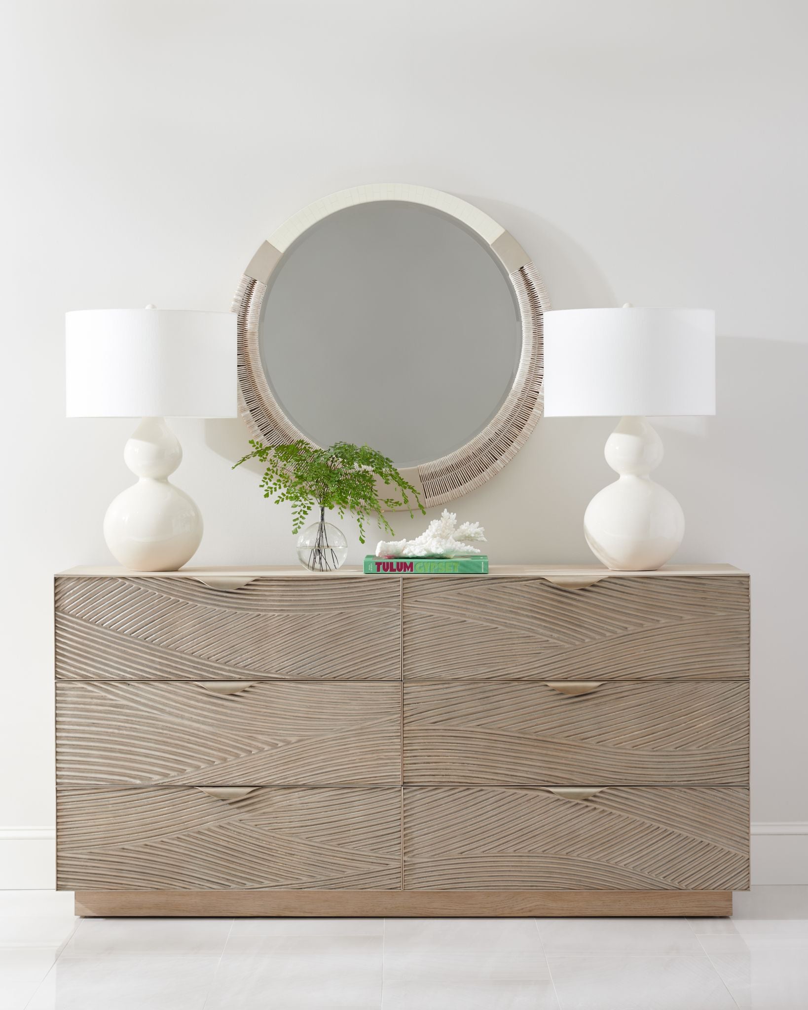 Jonathan Charles Gyre Round Multimedia Mirror