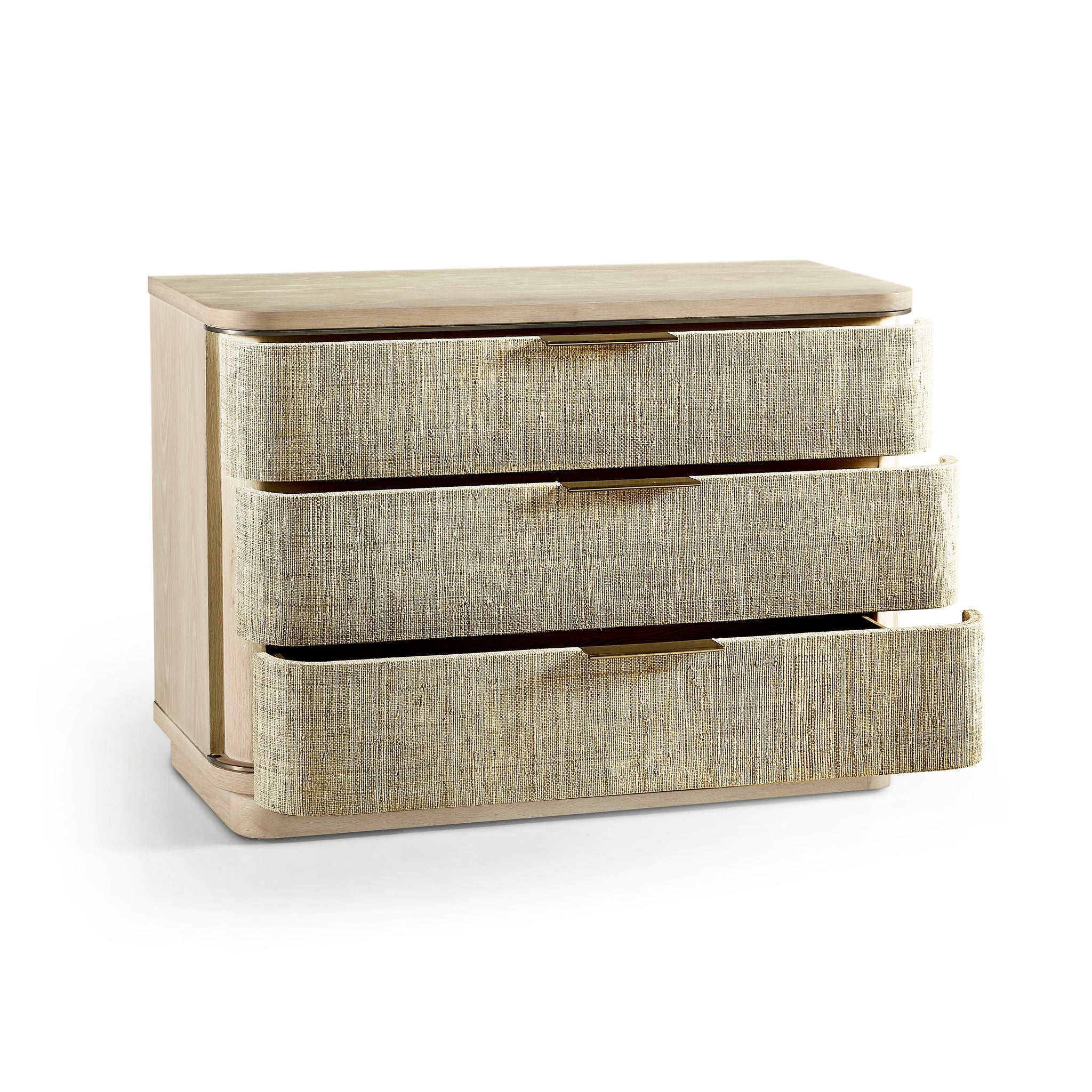 Jonathan Charles Seiche Large Grasscloth Nightstand