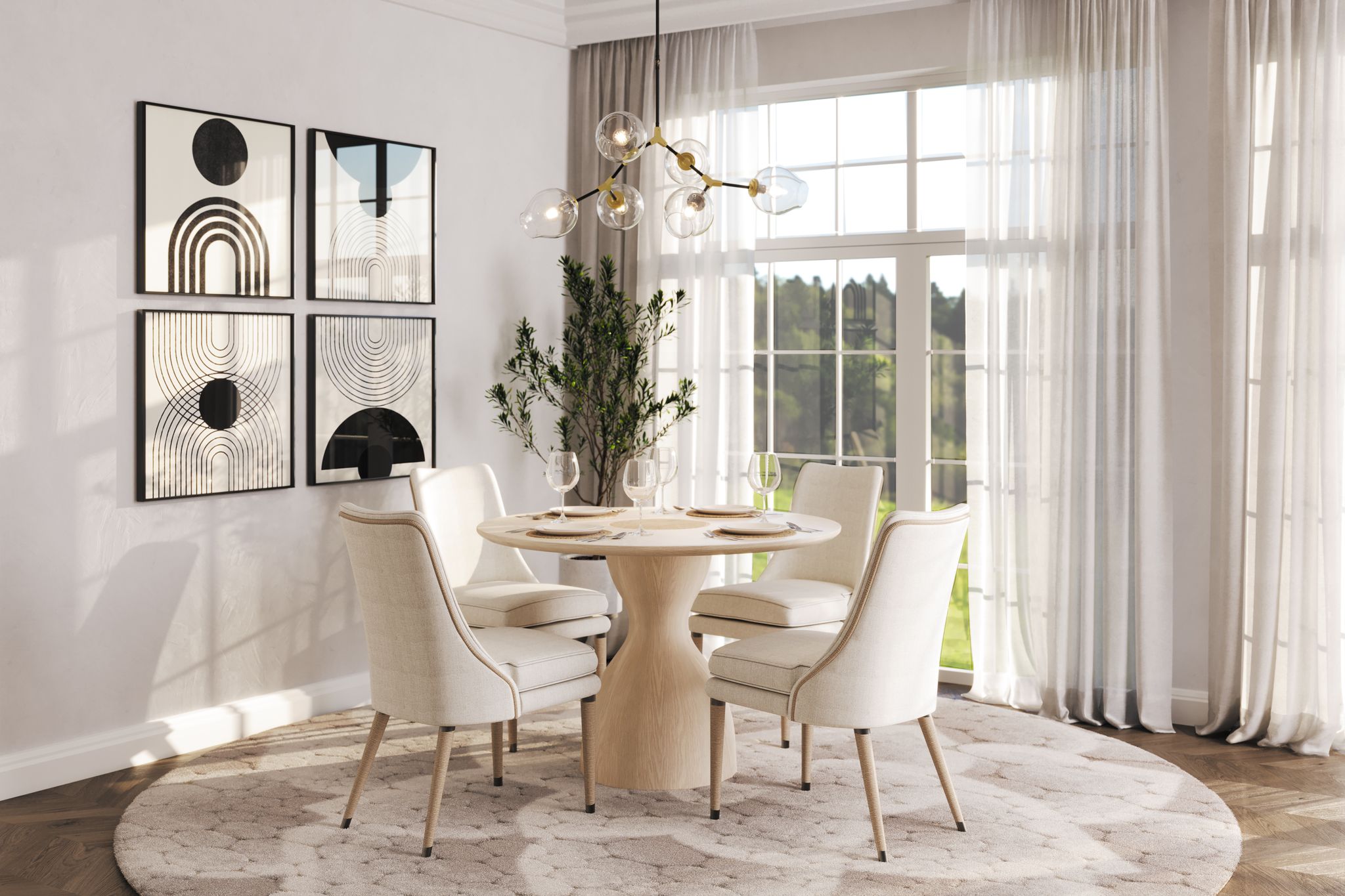 Jonathan Charles Seamount Oak Pedistal Table