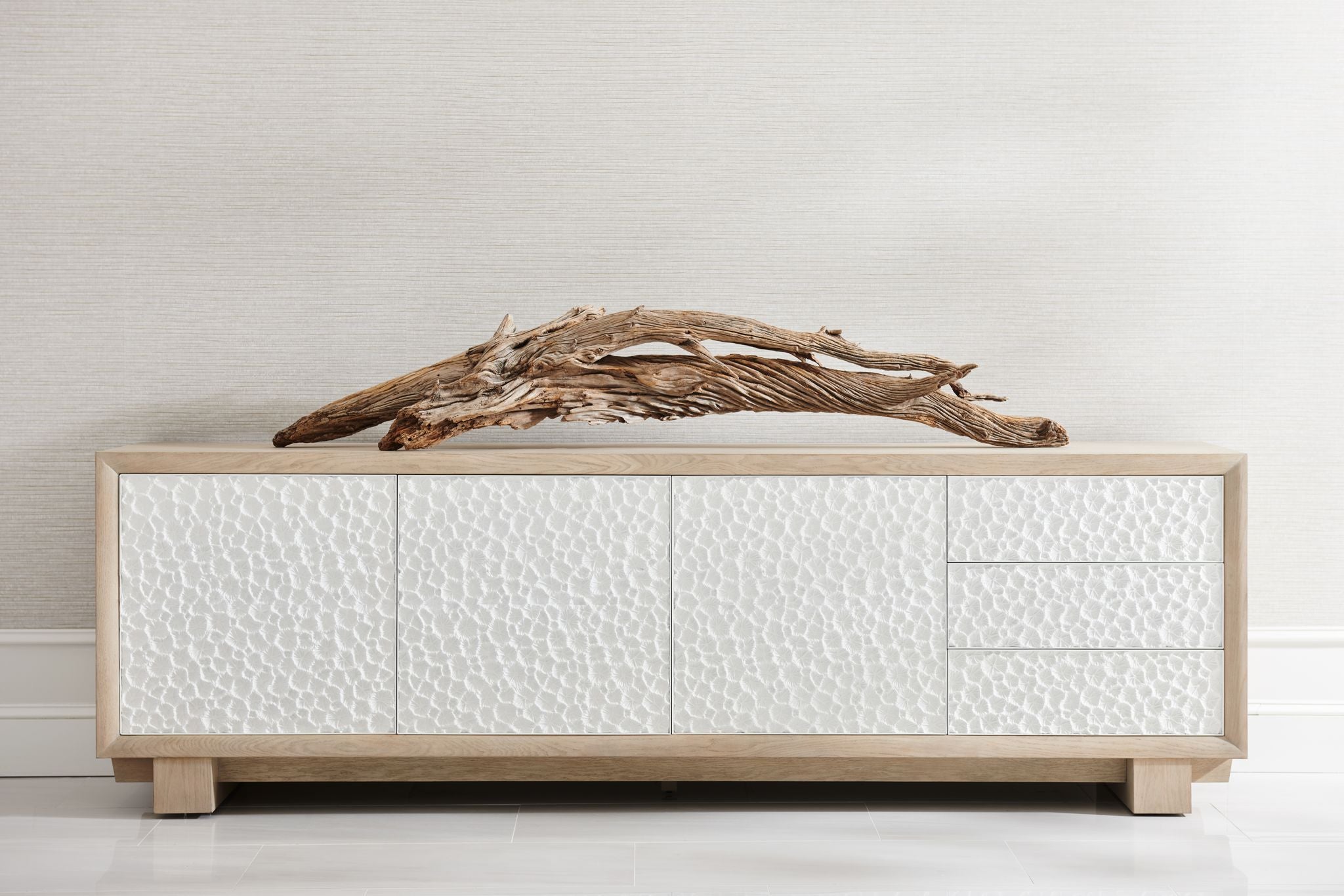 Jonathan Charles Pelagic Cast Metal Entertainment Console