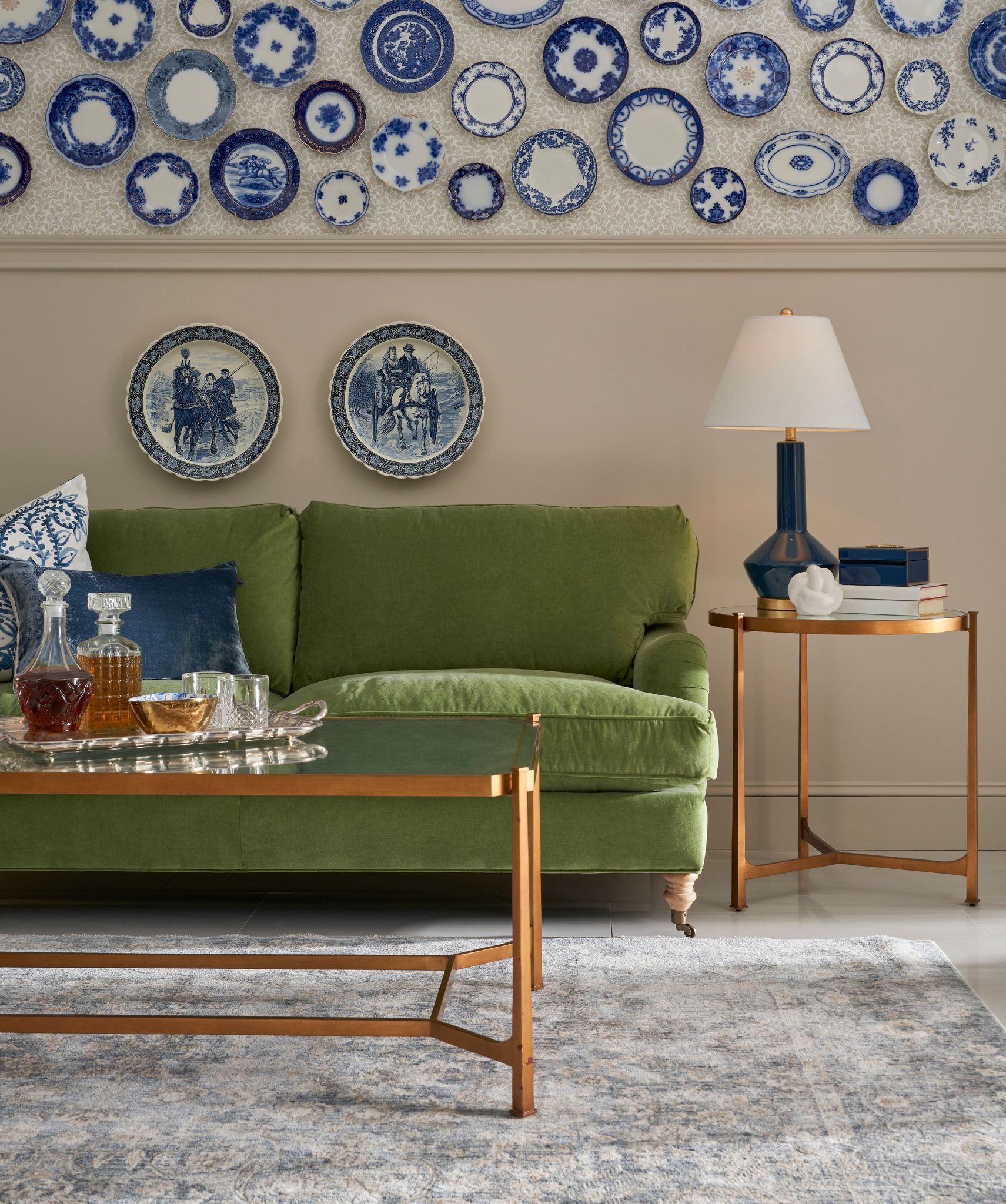 Jonathan Charles Eglomise&Gilded Iron Rect. Coffee Table