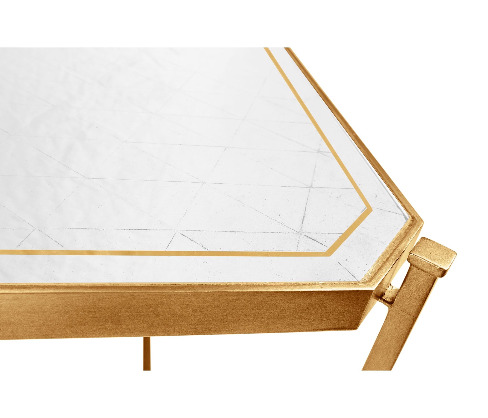 Jonathan Charles Eglomise&Gilded Iron Rect. Coffee Table