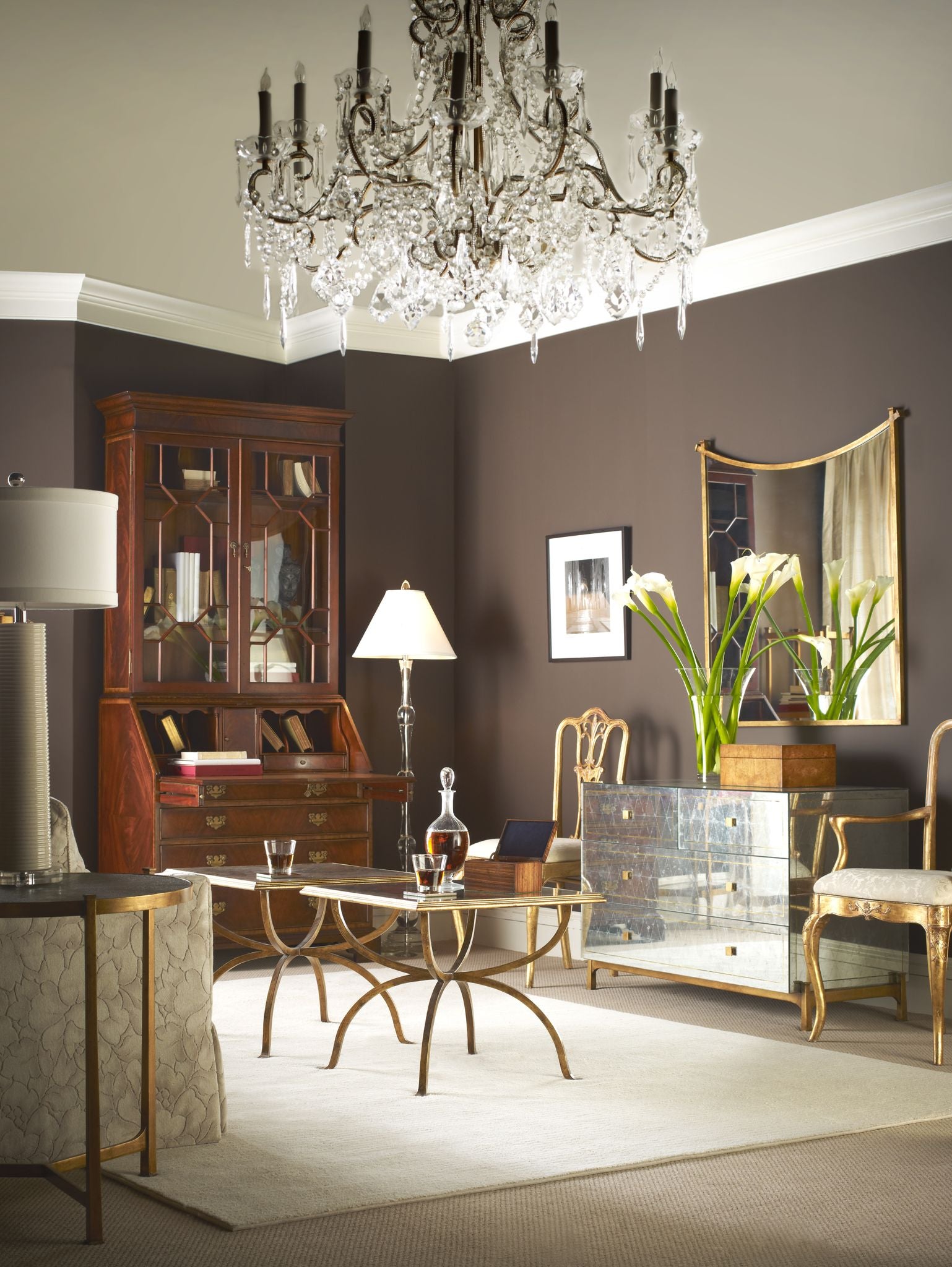 Jonathan Charles Gilded Iron Mirror