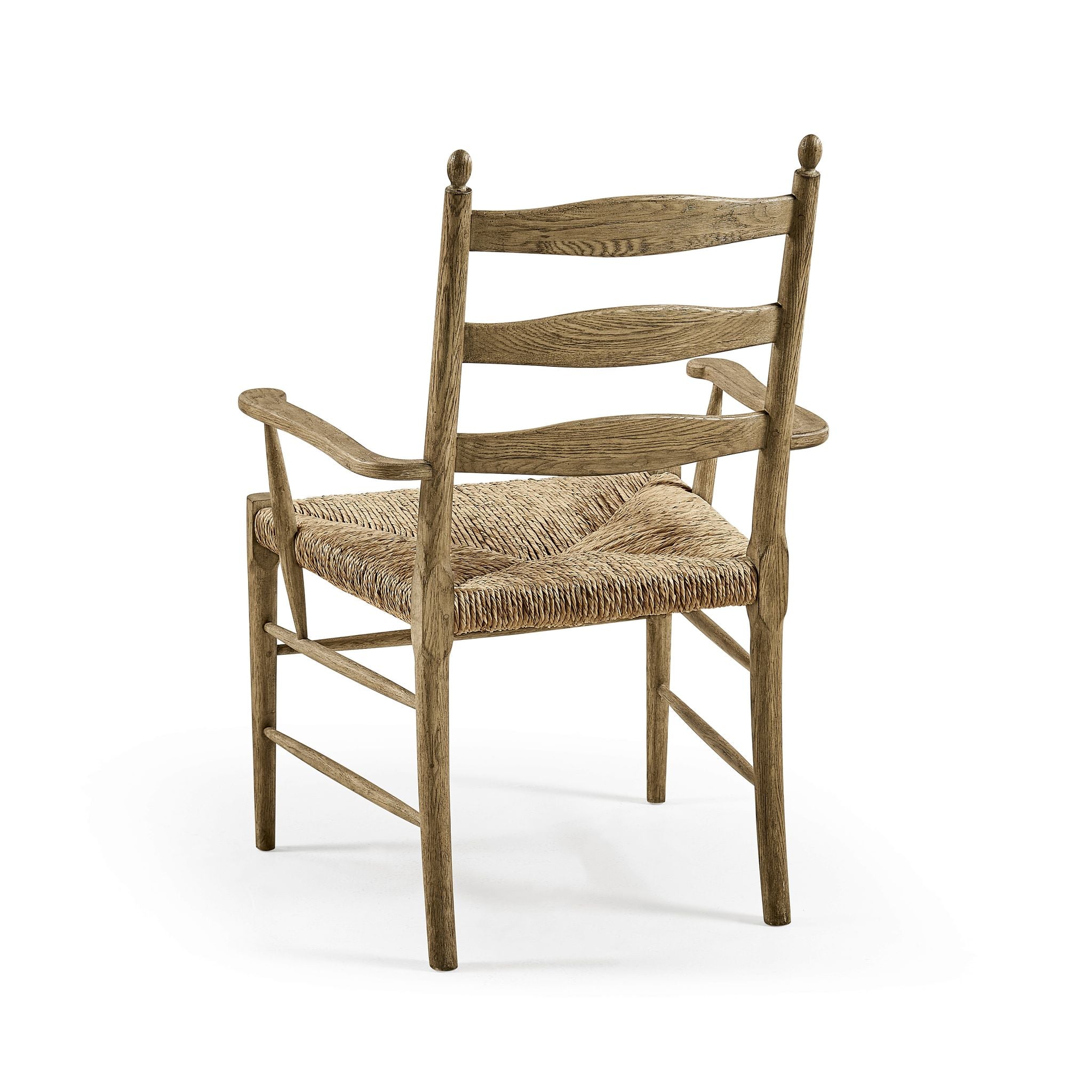 Jonathan Charles Doppler Ladder Back Arm Chair — Stripped Brown Chestnut