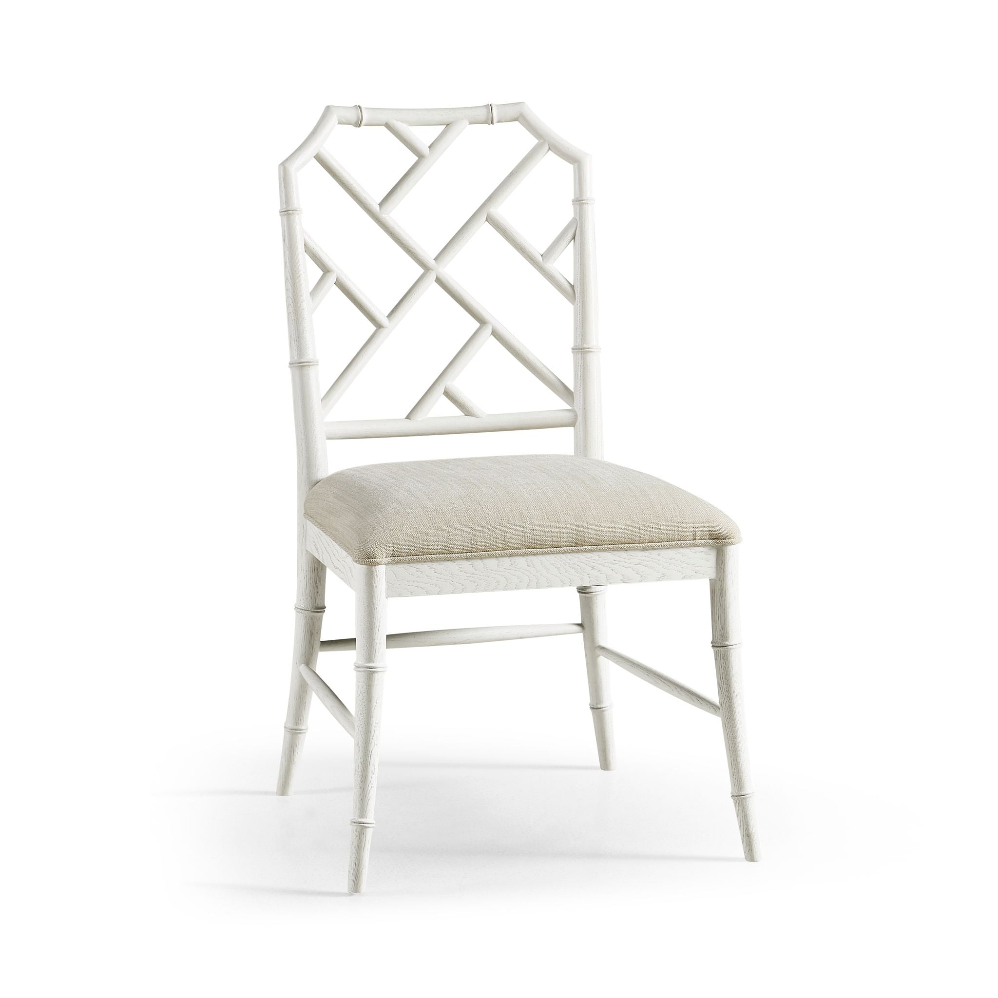 Jonathan Charles Saros Chippendale Bamboo Side Chair — Chalk White