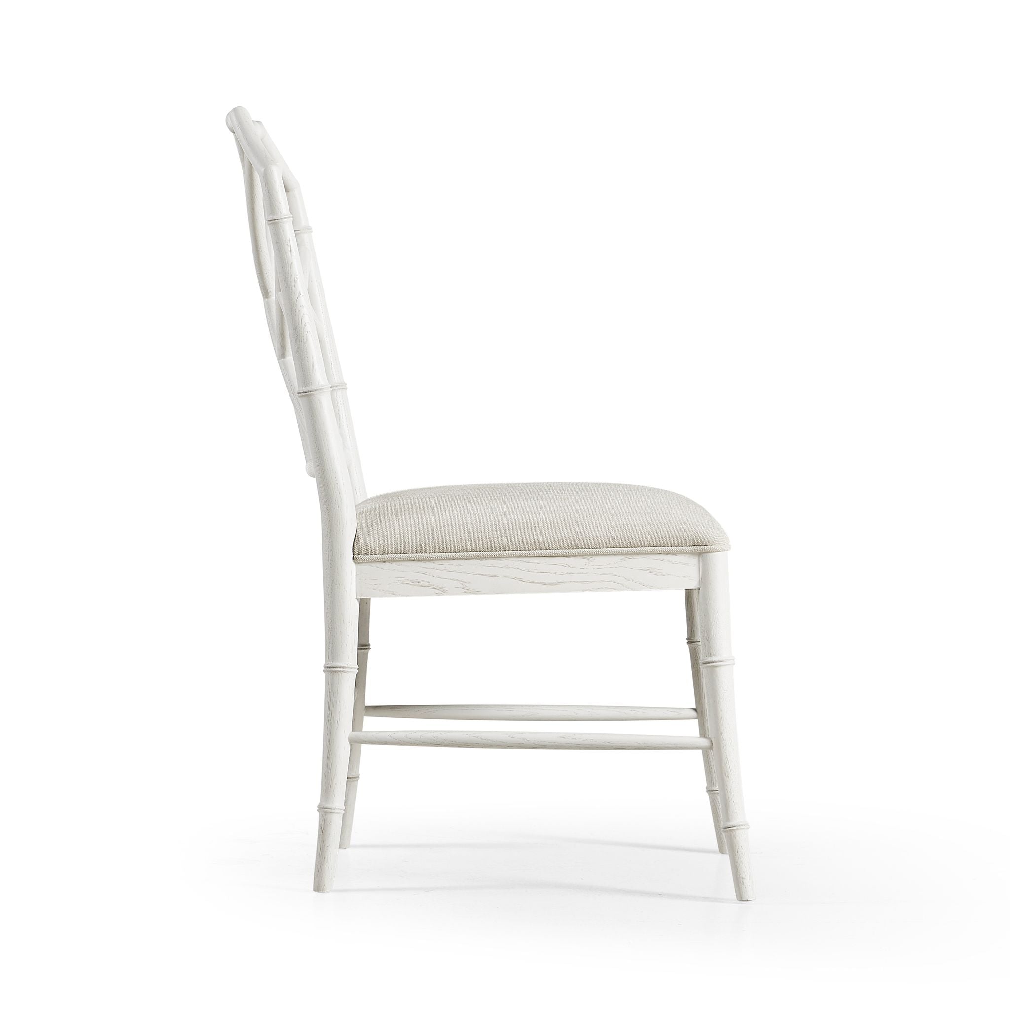 Jonathan Charles Saros Chippendale Bamboo Side Chair — Chalk White