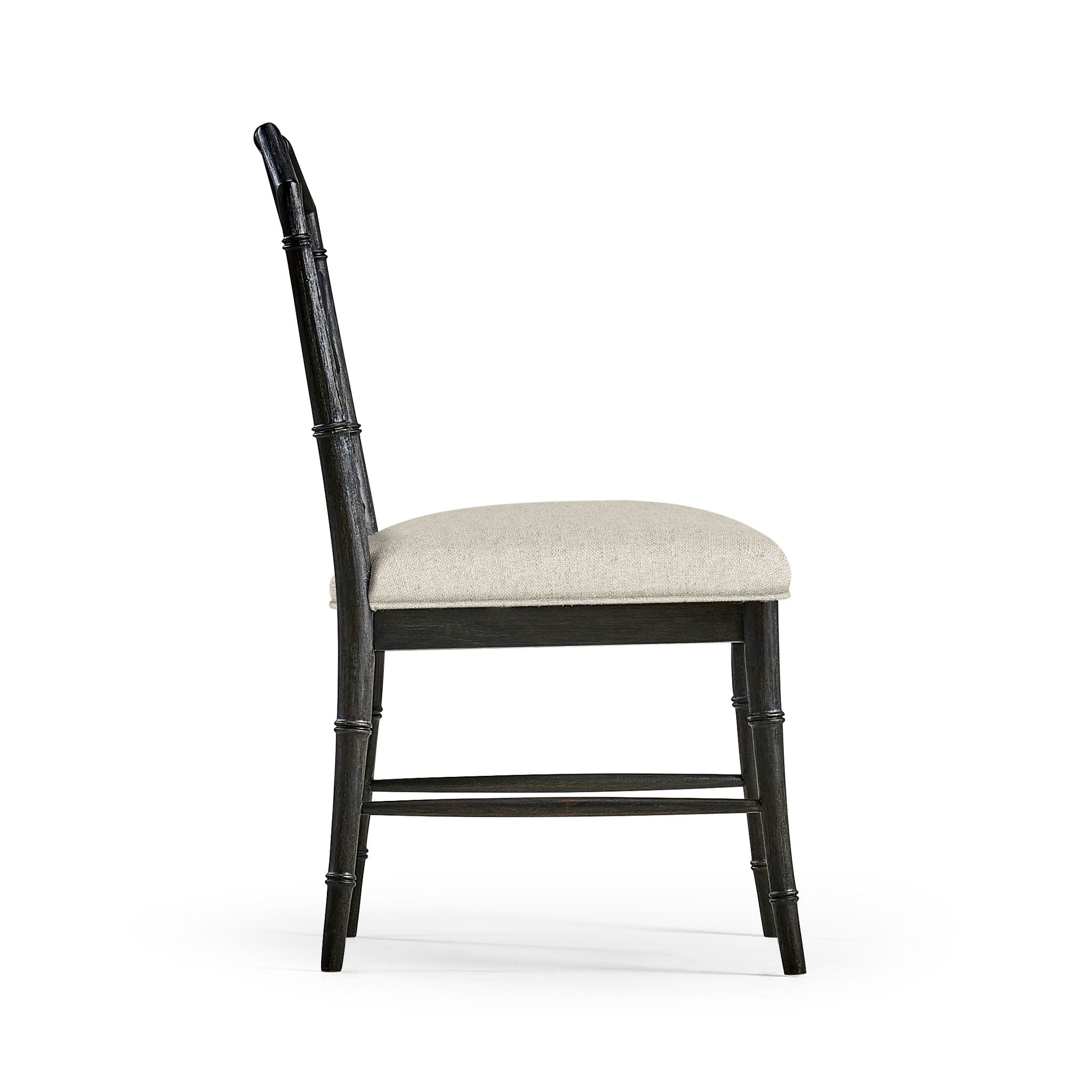 Jonathan Charles Saros Chippendale Bamboo Side Chair — Ebonised Oak