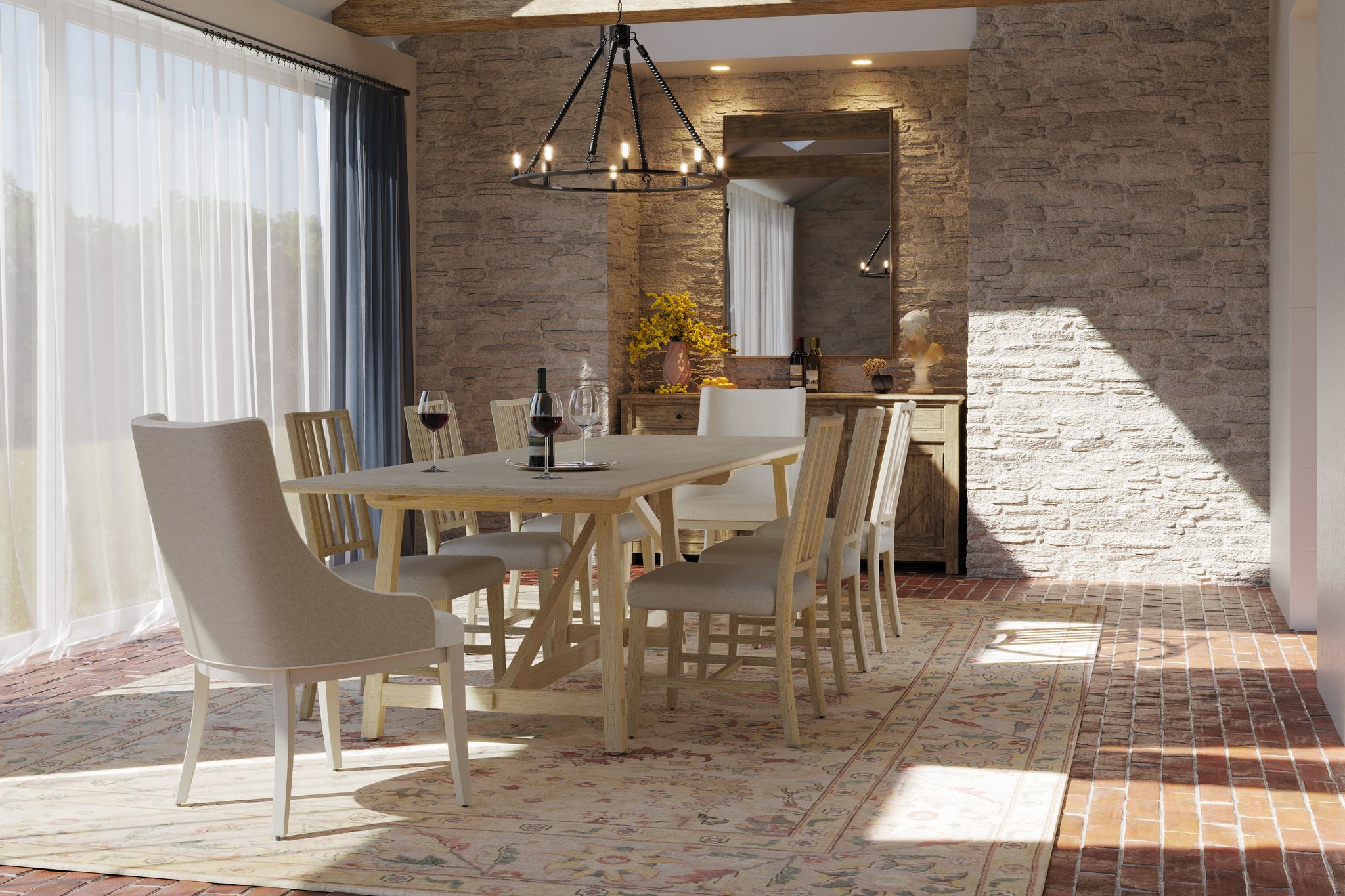 Jonathan Charles Sidereal French Laundry Dining Table