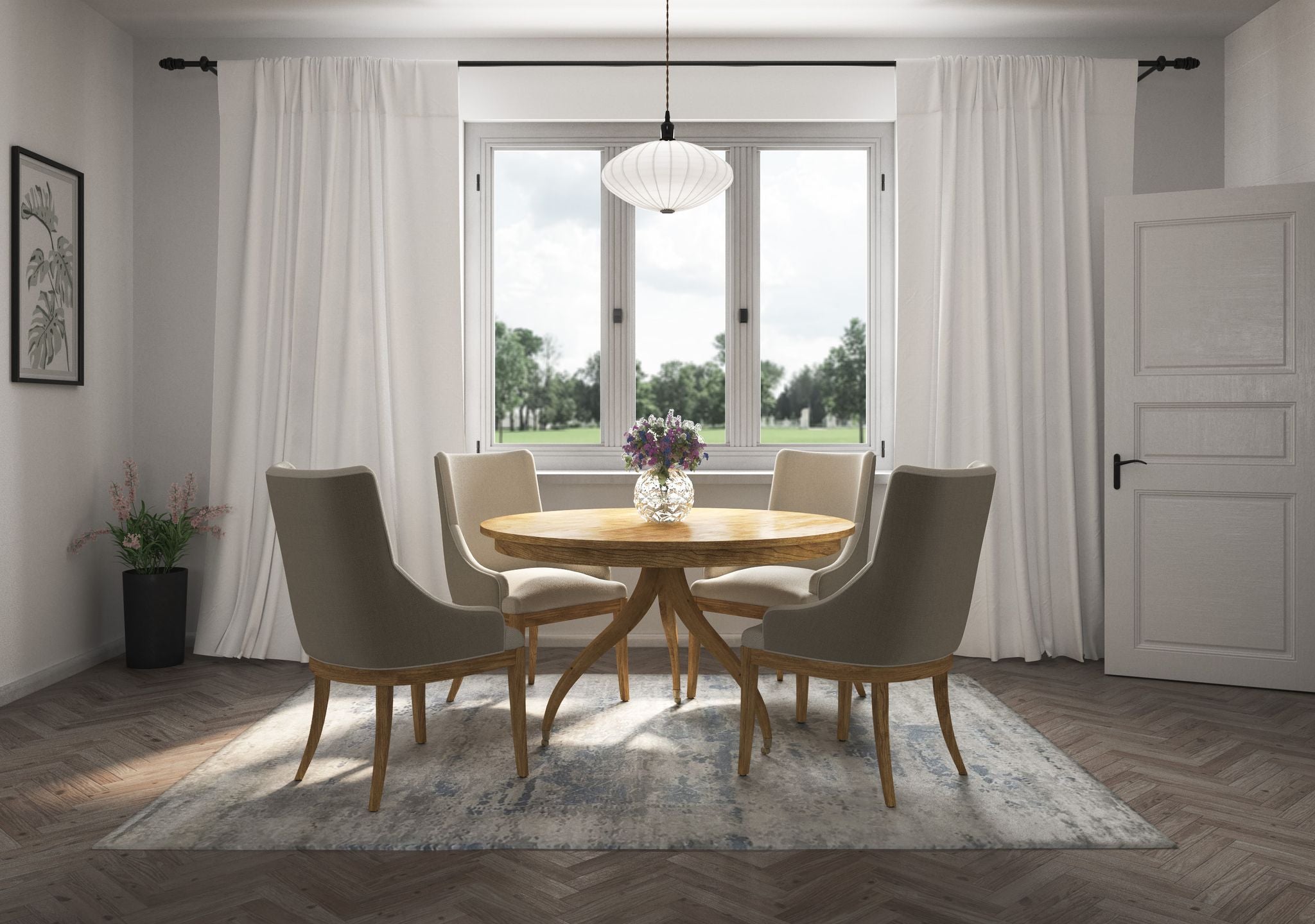 Jonathan Charles Solar Spider Leg Dining Table
