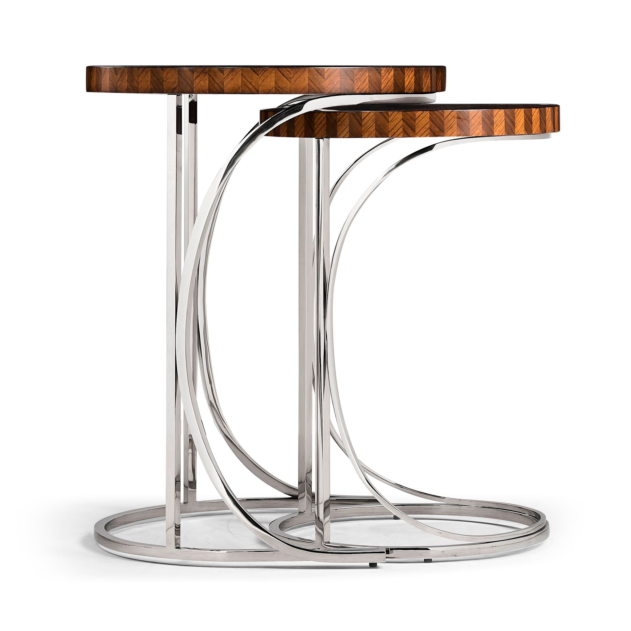 Jonathan Charles Feather Inlay Nest of Tables