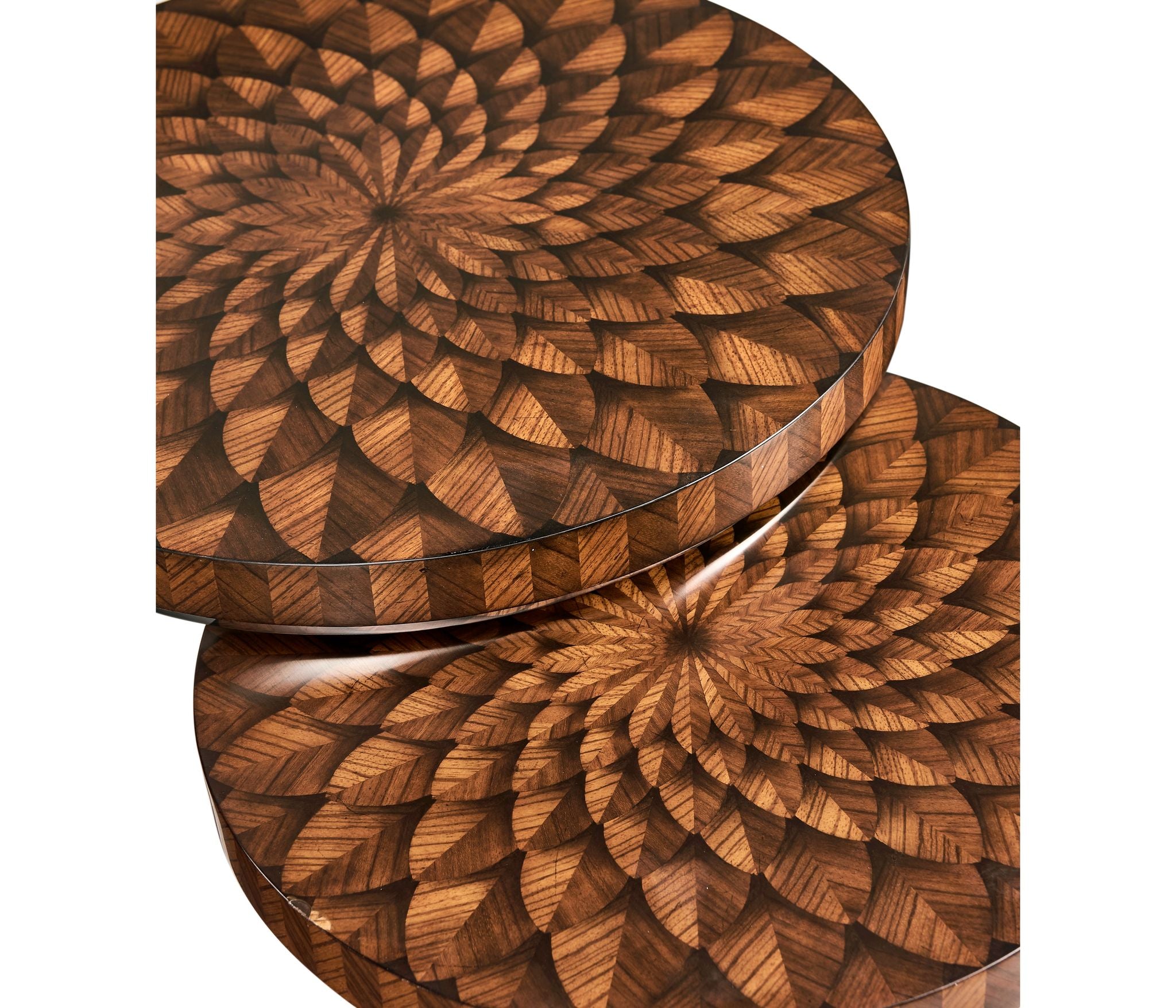 Jonathan Charles Feather Inlay Nest of Tables