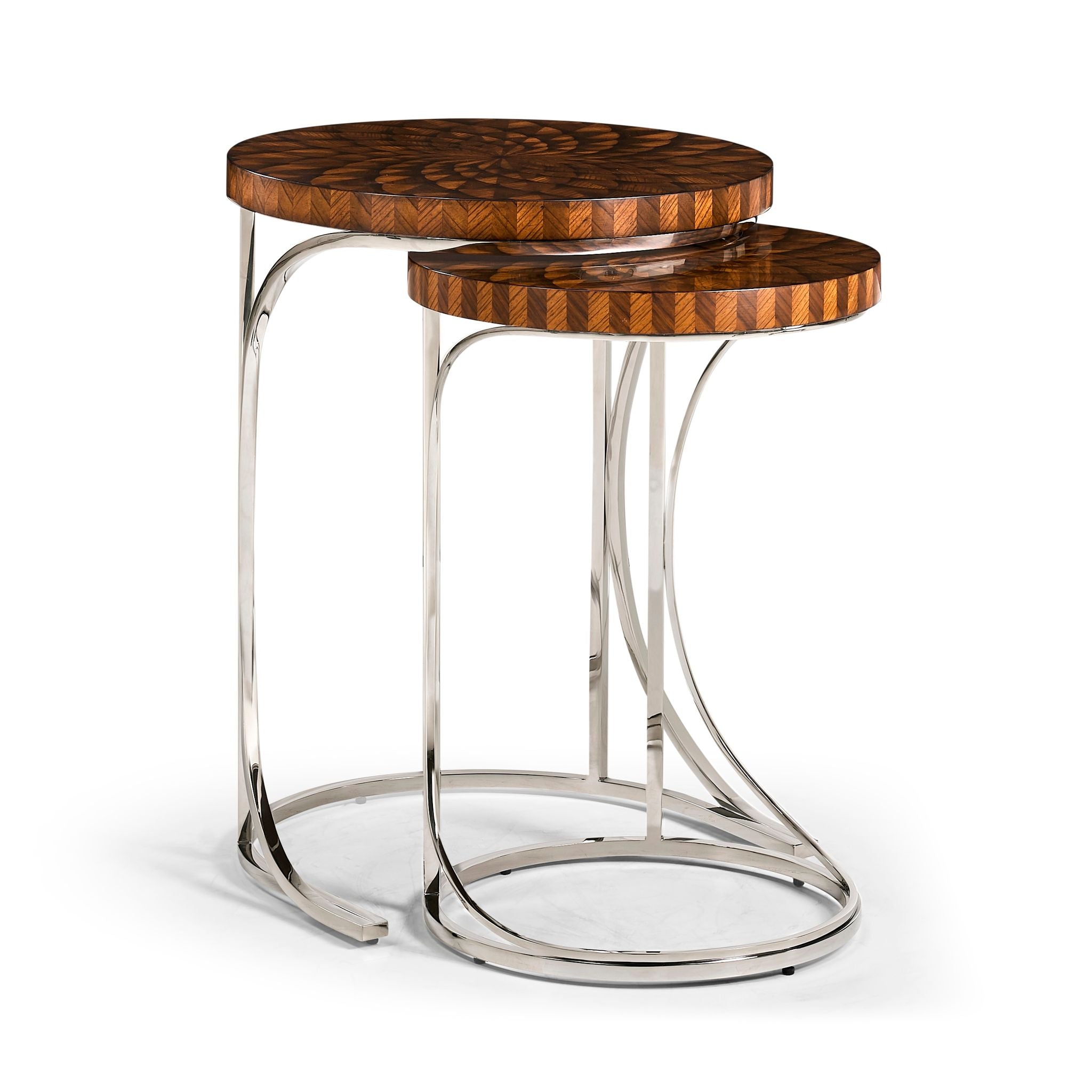 Jonathan Charles Feather Inlay Nest of Tables