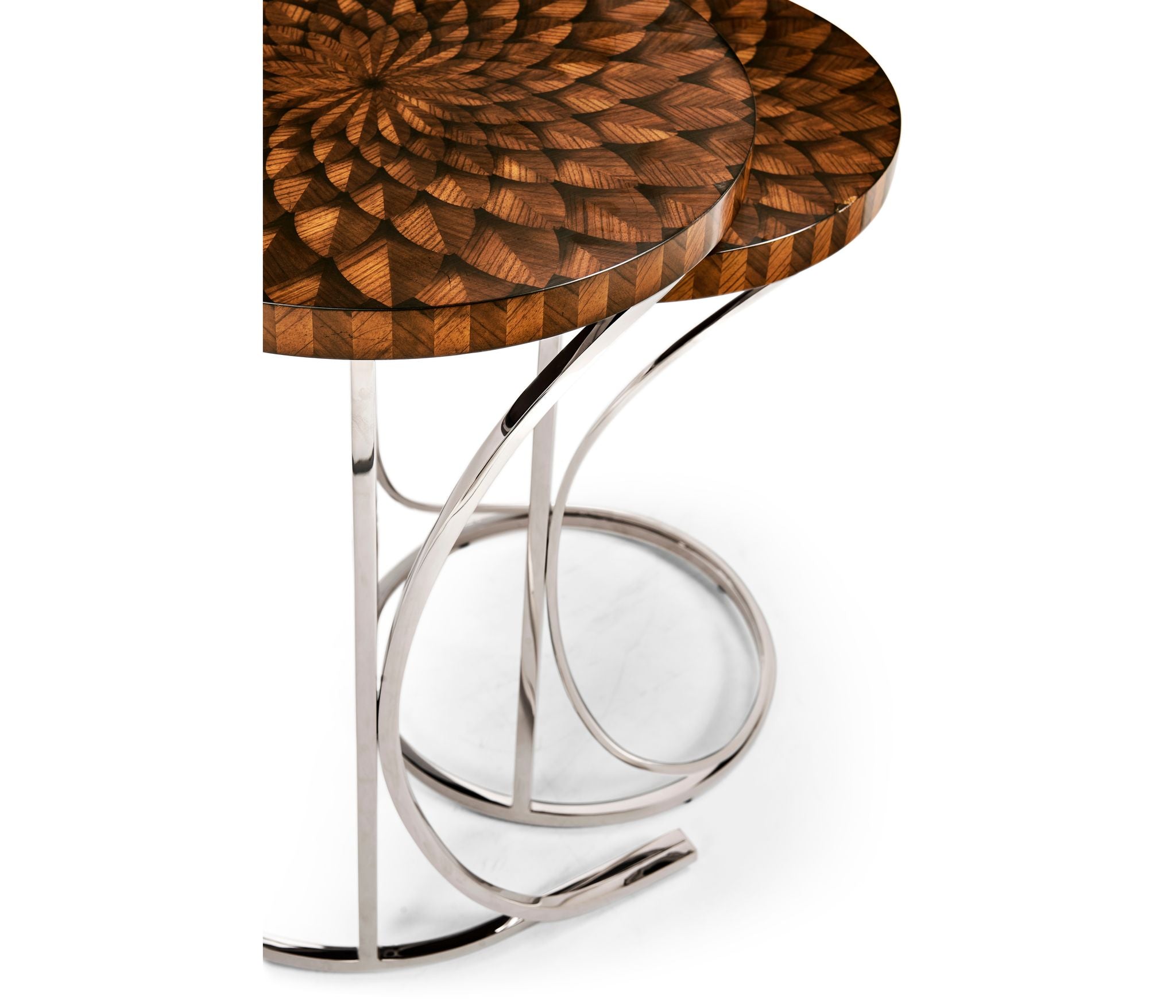 Jonathan Charles Feather Inlay Nest of Tables