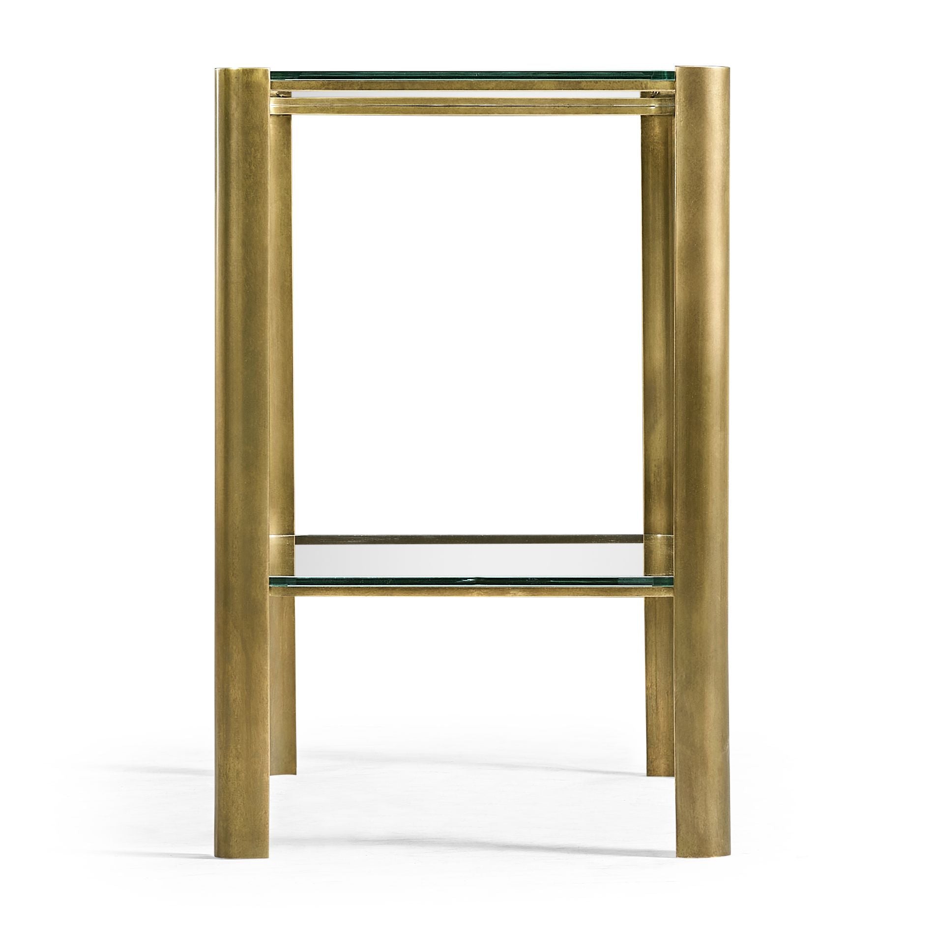 Jonathan Charles Brass & Glass End Table