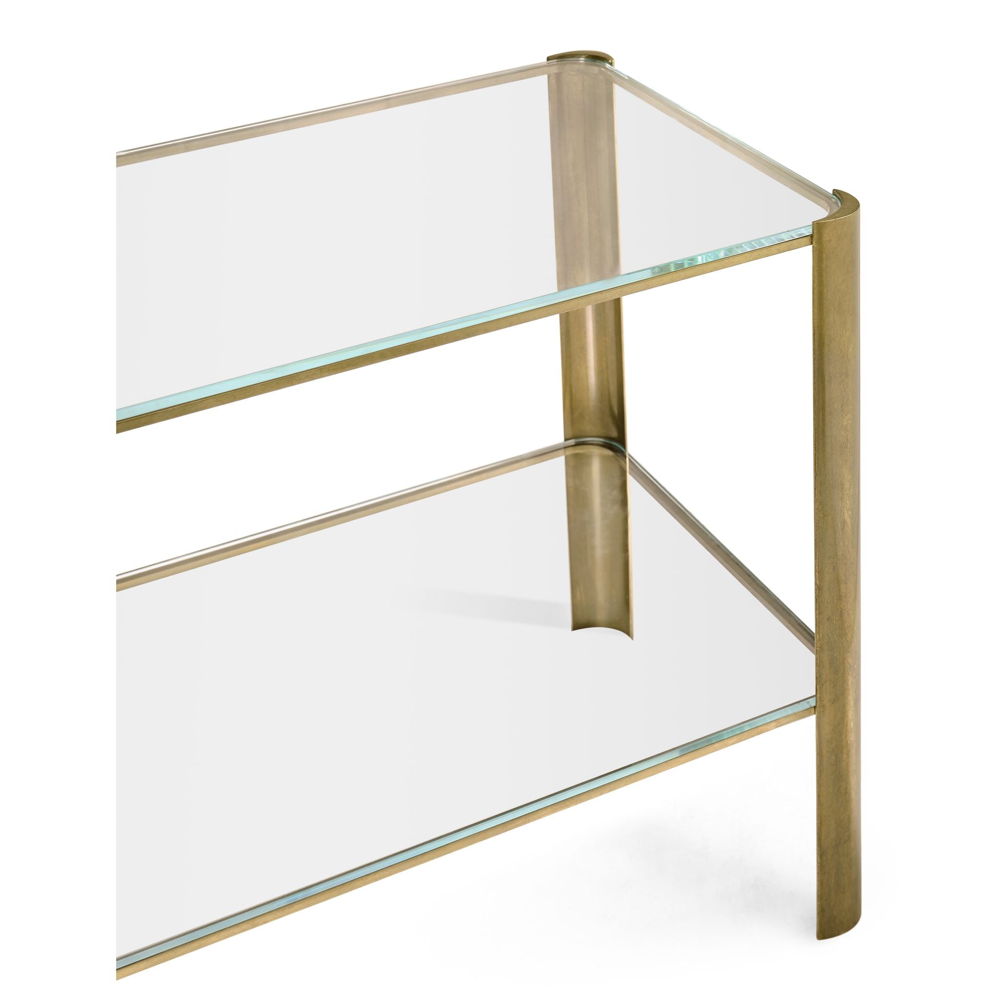 Jonathan Charles Brass & Glass End Table