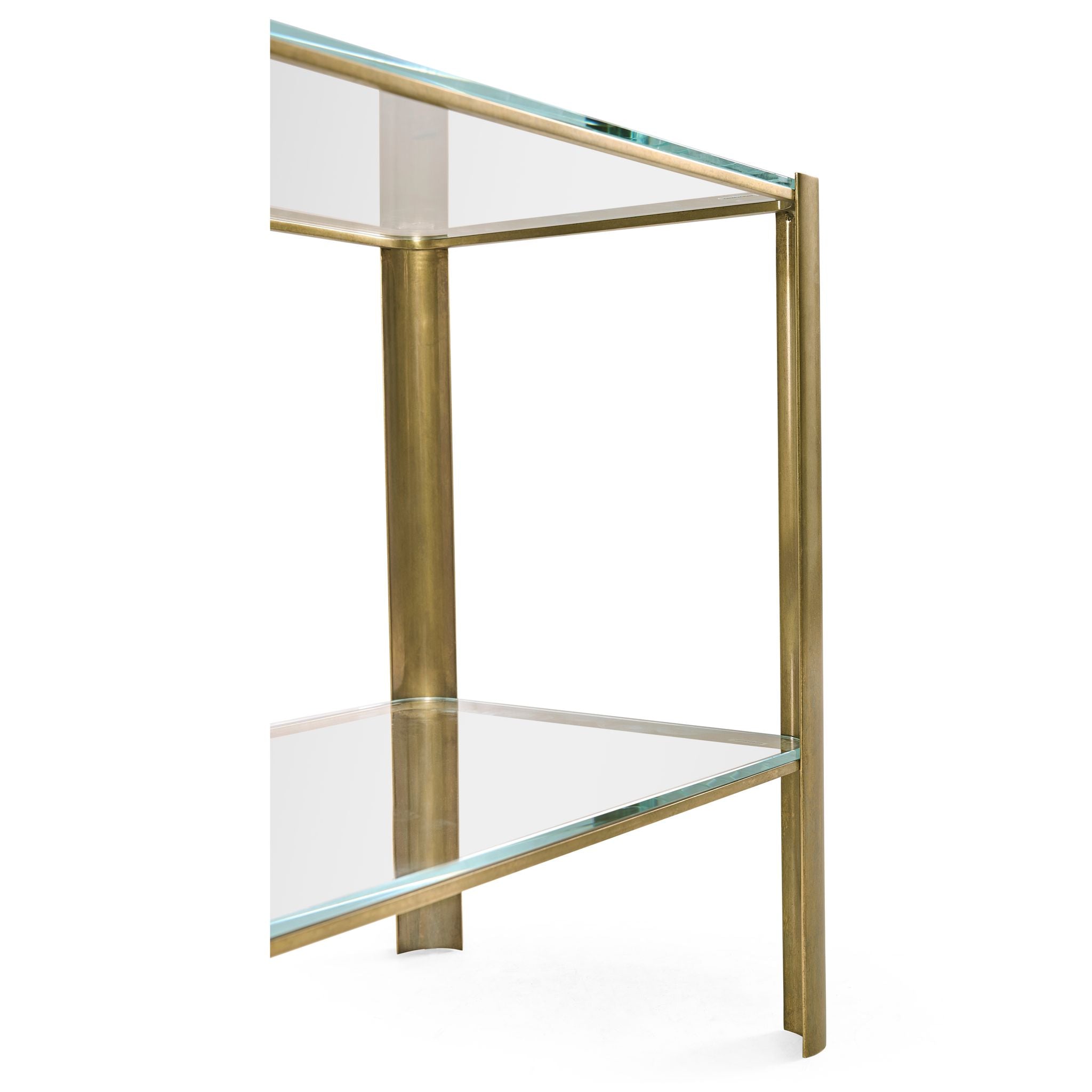 Jonathan Charles Brass & Glass End Table