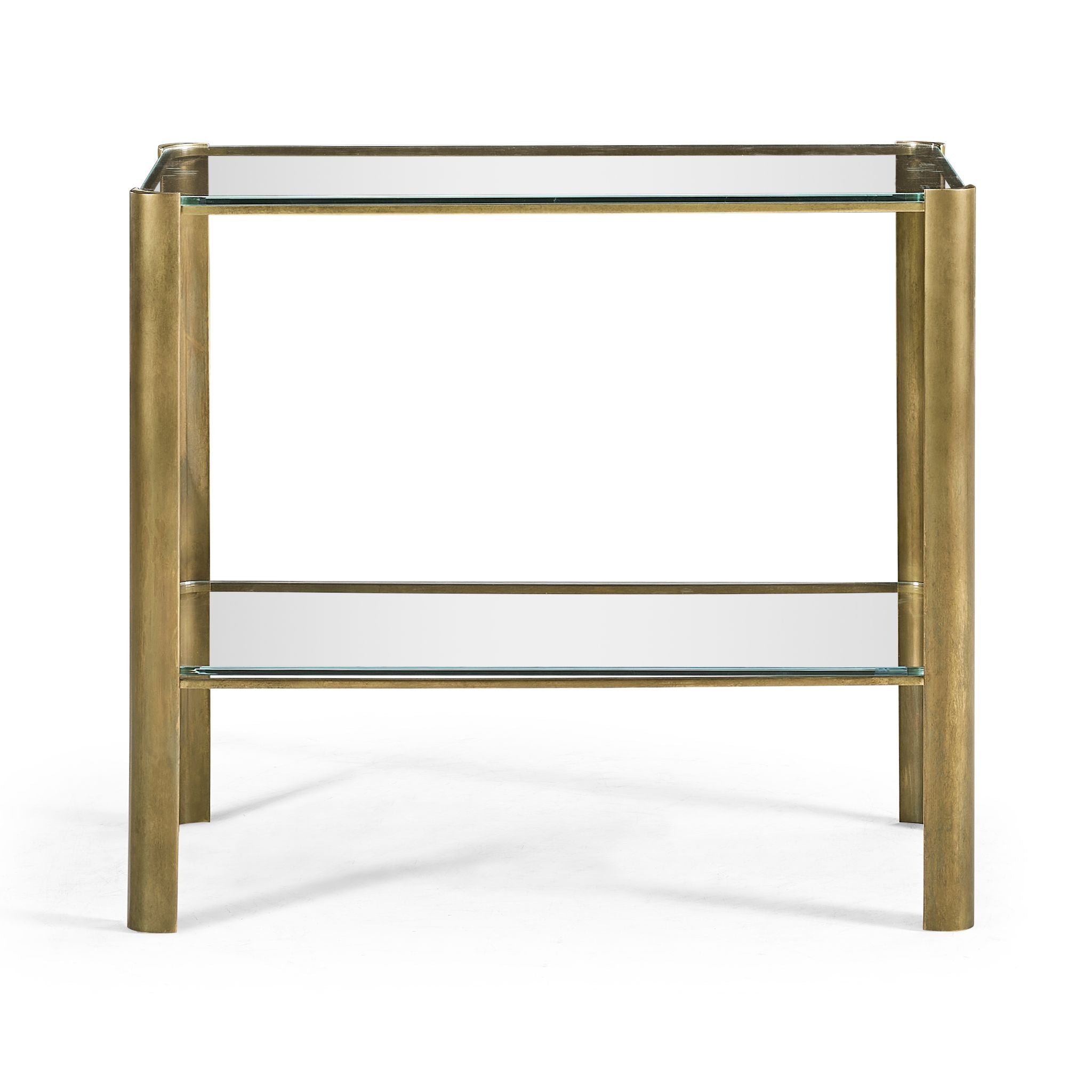 Jonathan Charles Brass & Glass End Table