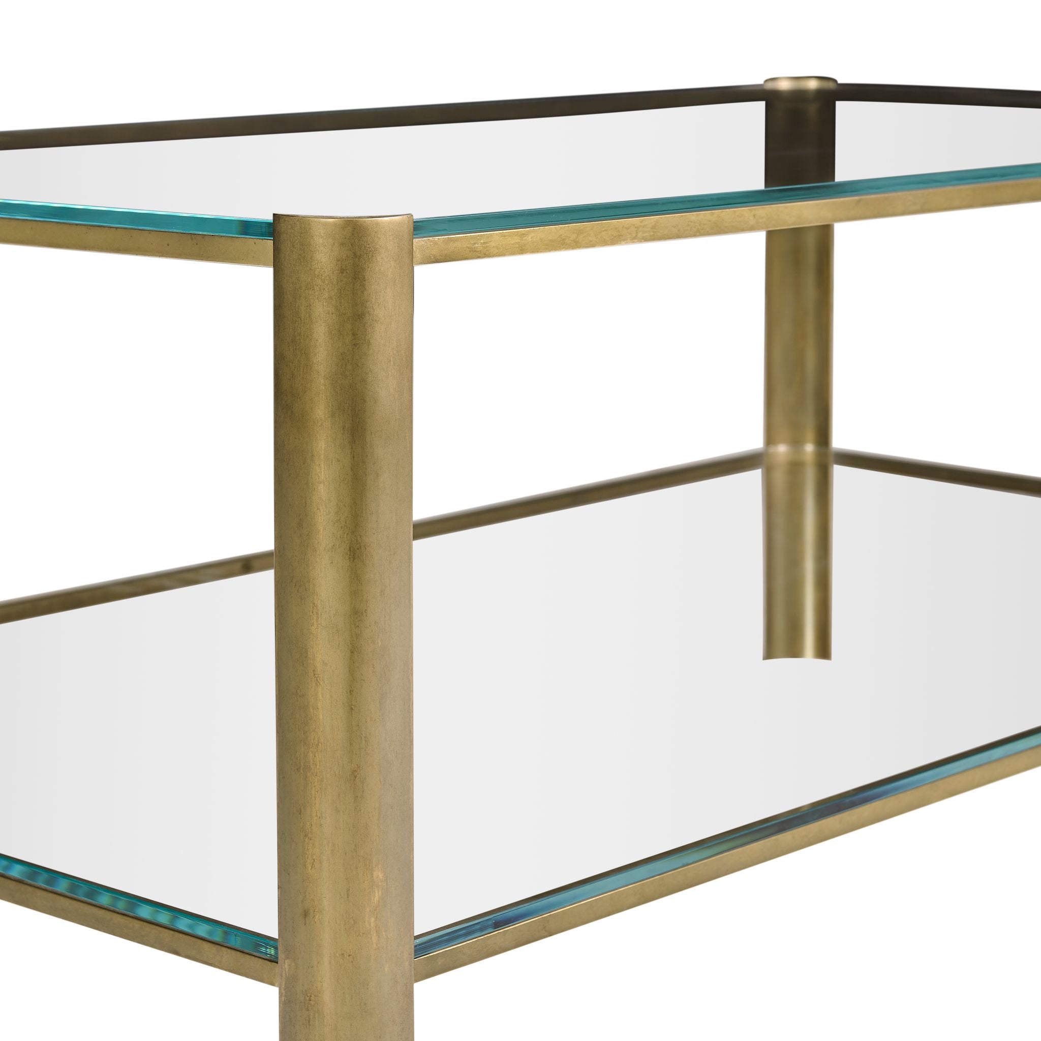 Jonathan Charles Cosmo Antique Brass Cocktail Table
