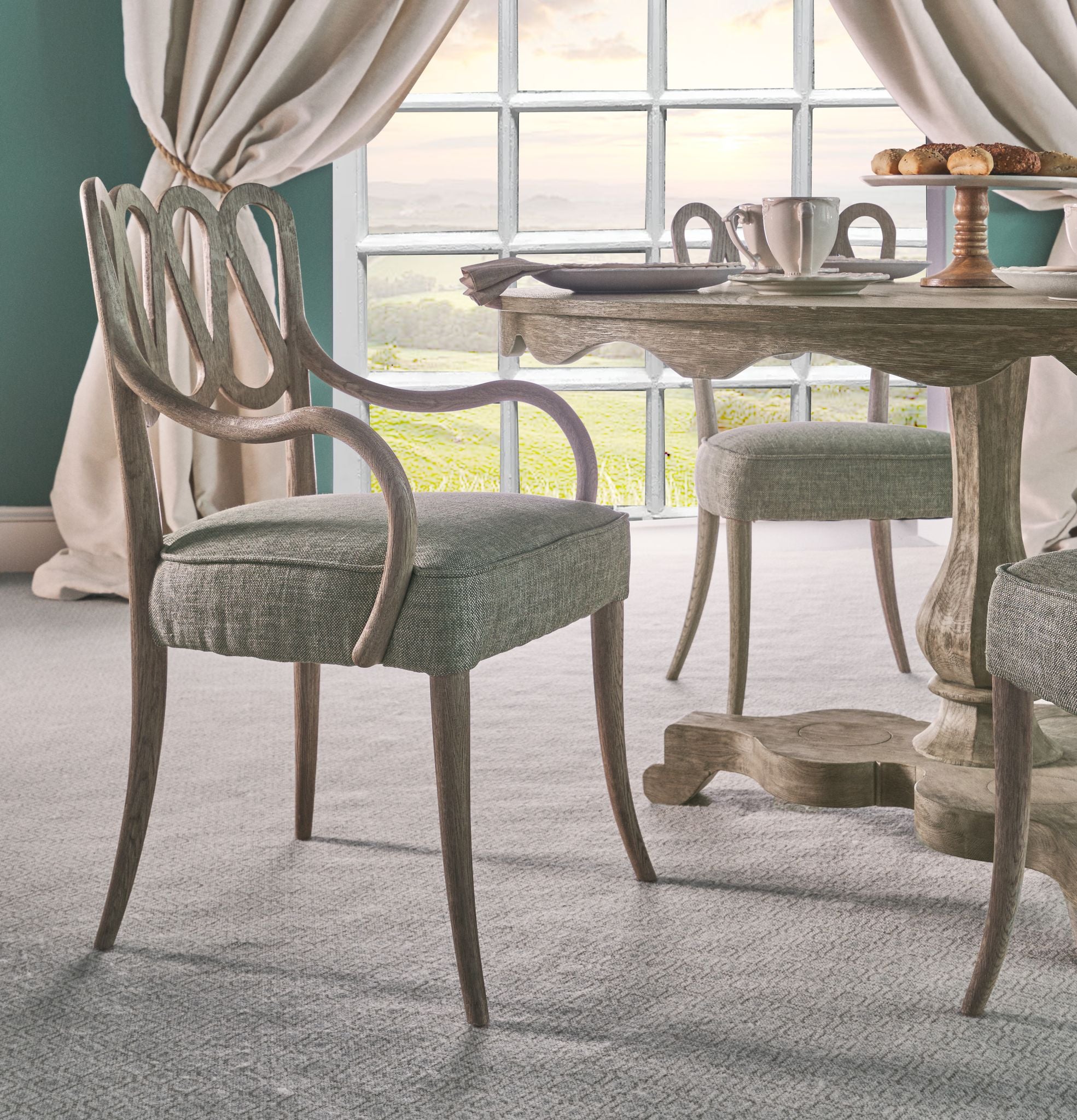 Jonathan Charles Overbury 54" Grey Oak Breakfast Table