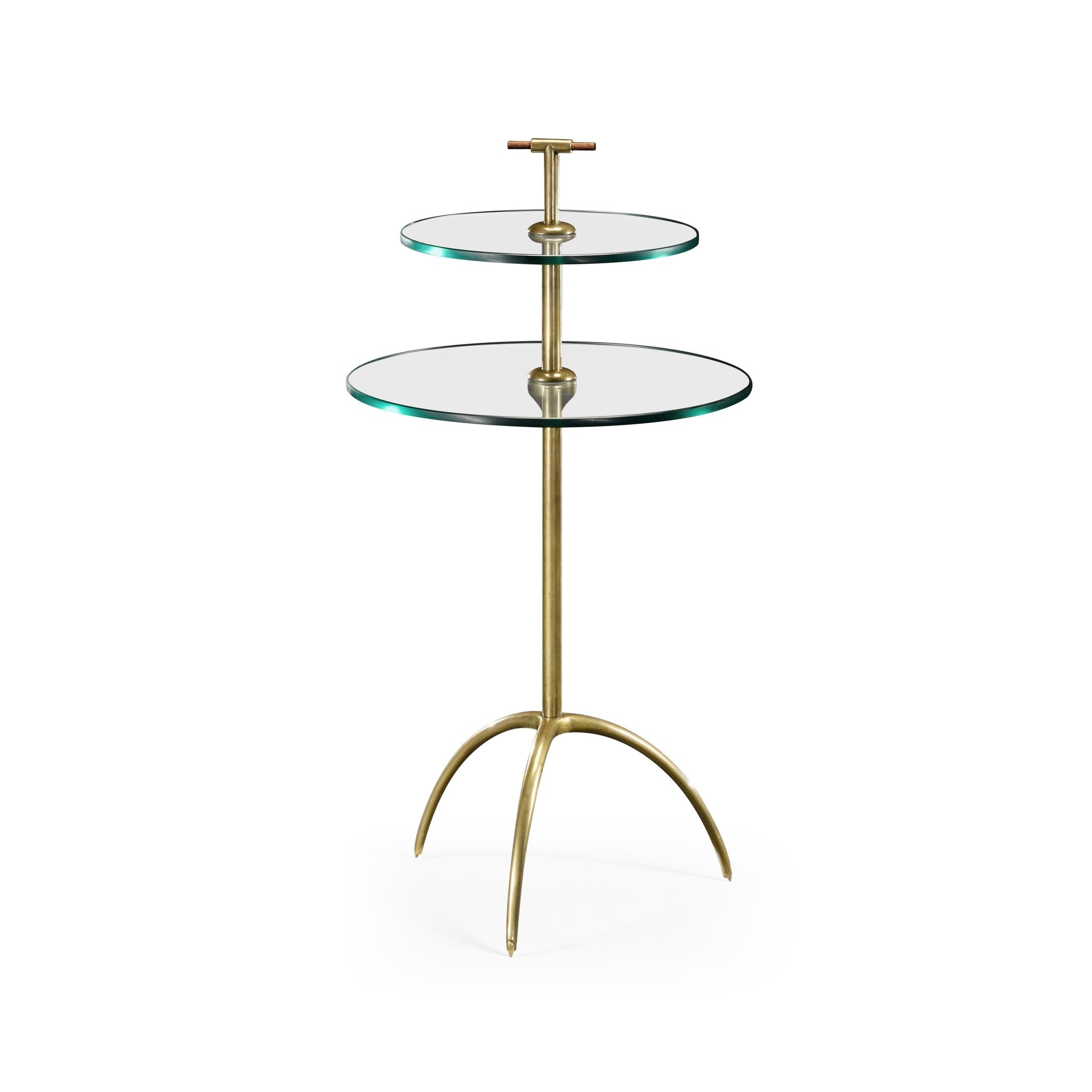 Jonathan Charles Brass & Glass Round Drinks Table
