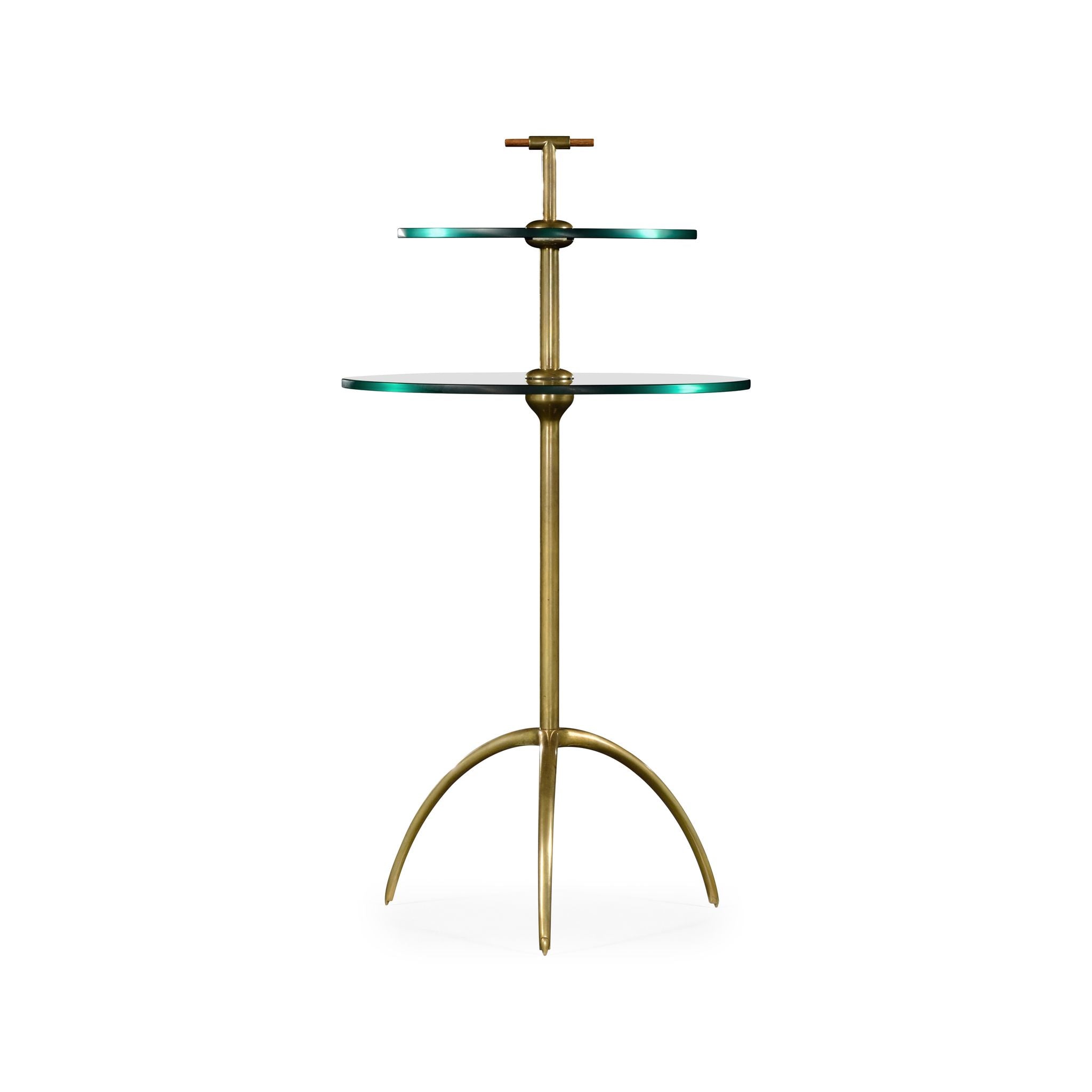 Jonathan Charles Brass & Glass Round Drinks Table