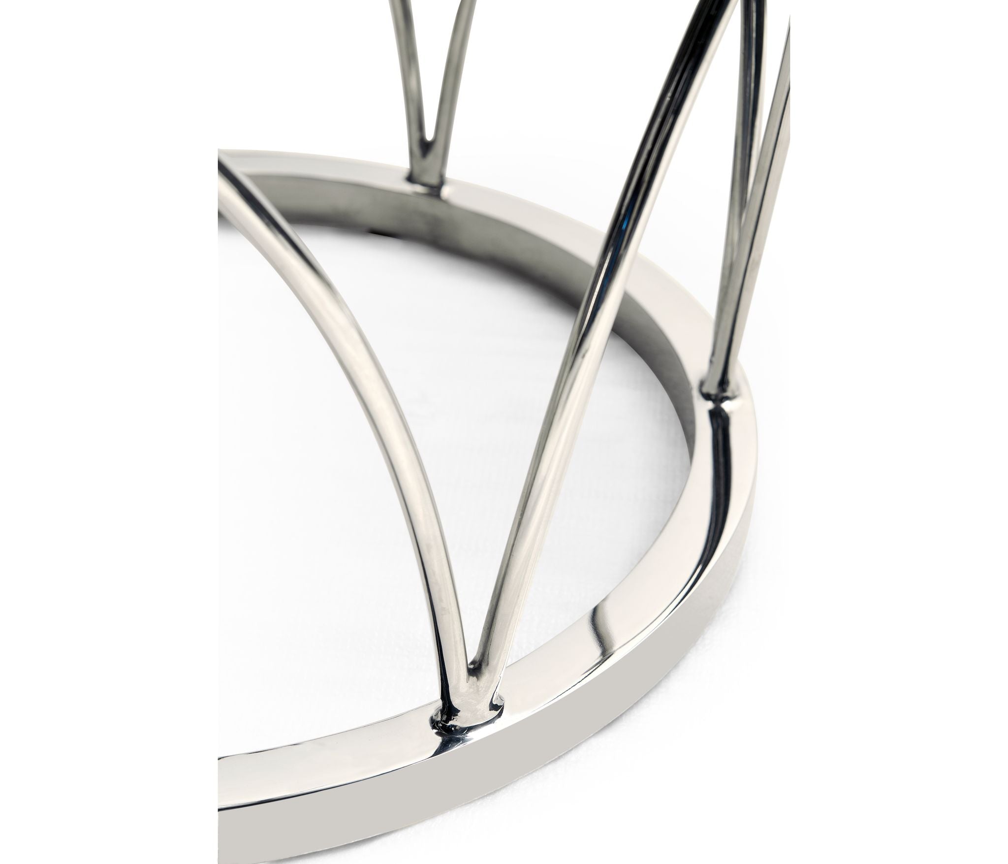 Jonathan Charles Feather Stainless Steel Round Side Table