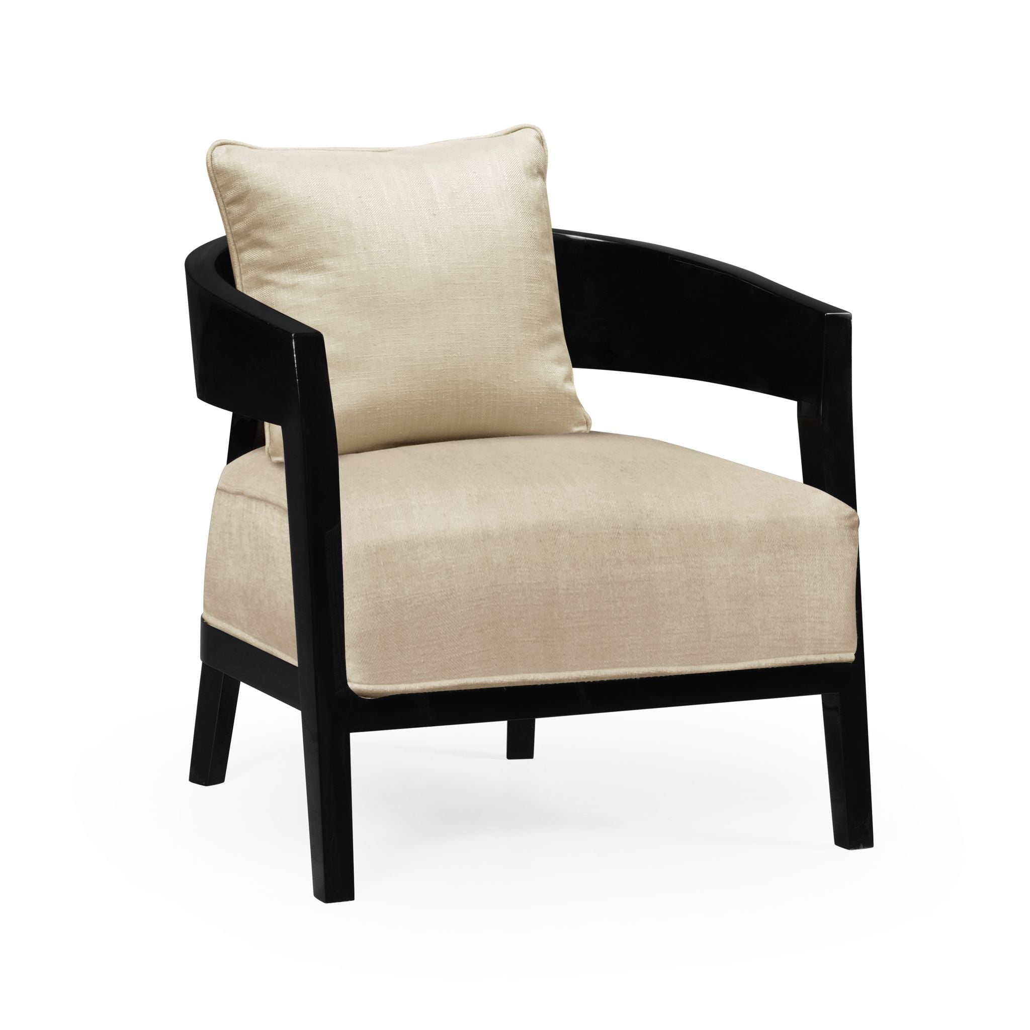 Jonathan Charles Smoky Black Tub Chair with Back Pillow