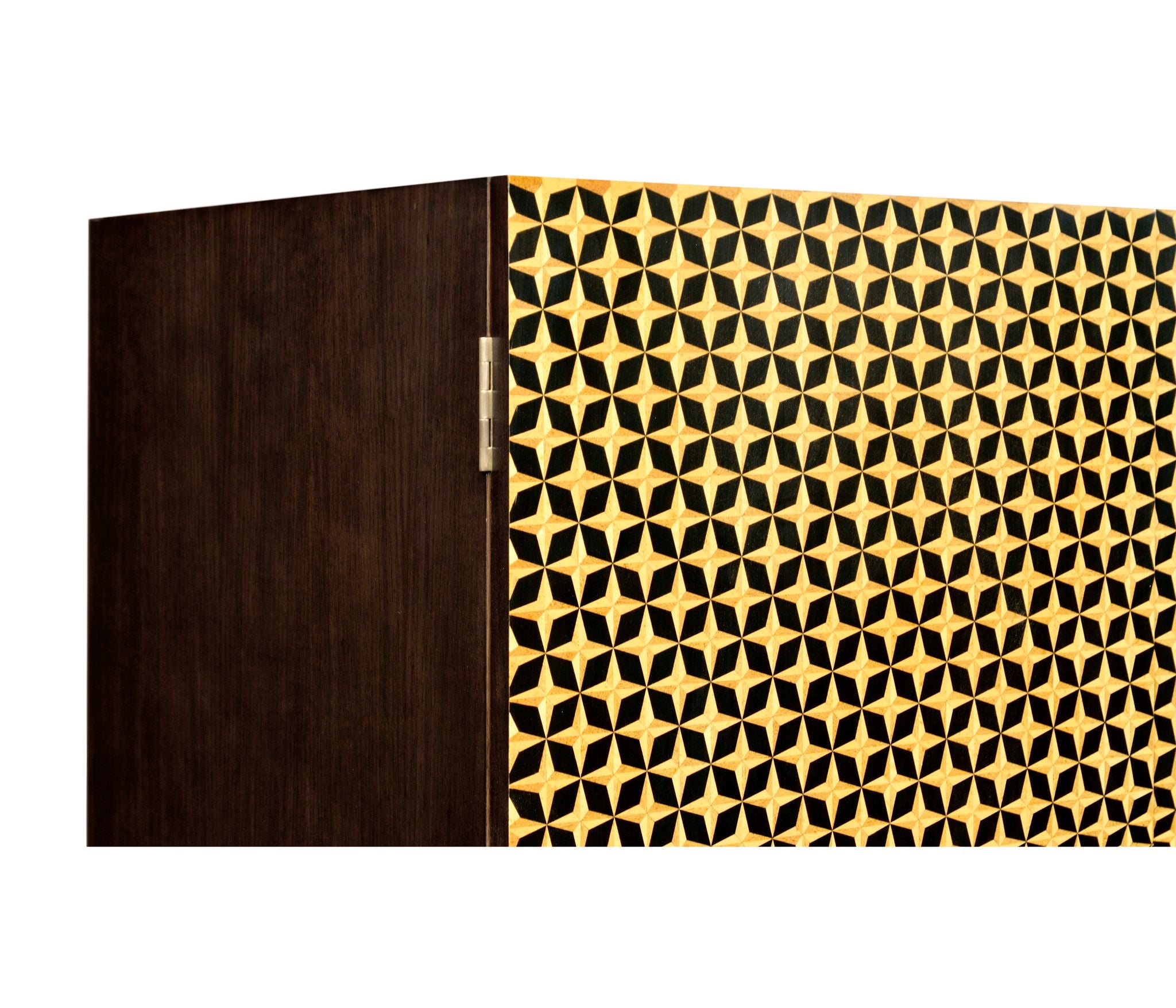Jonathan Charles Four-Point Star 3D Geometric Cabinet
