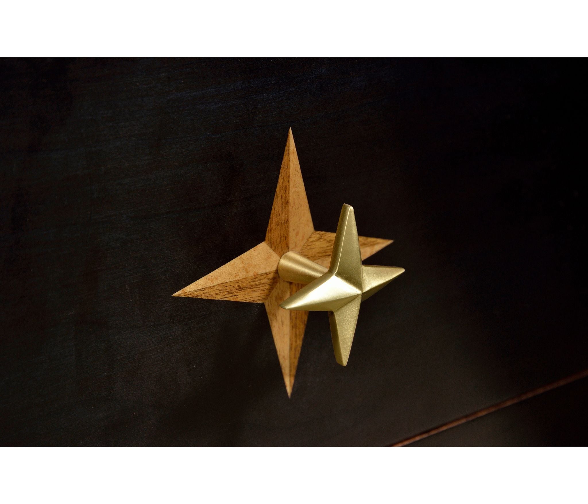 Jonathan Charles Four-Point Star 3D Geometric Cabinet