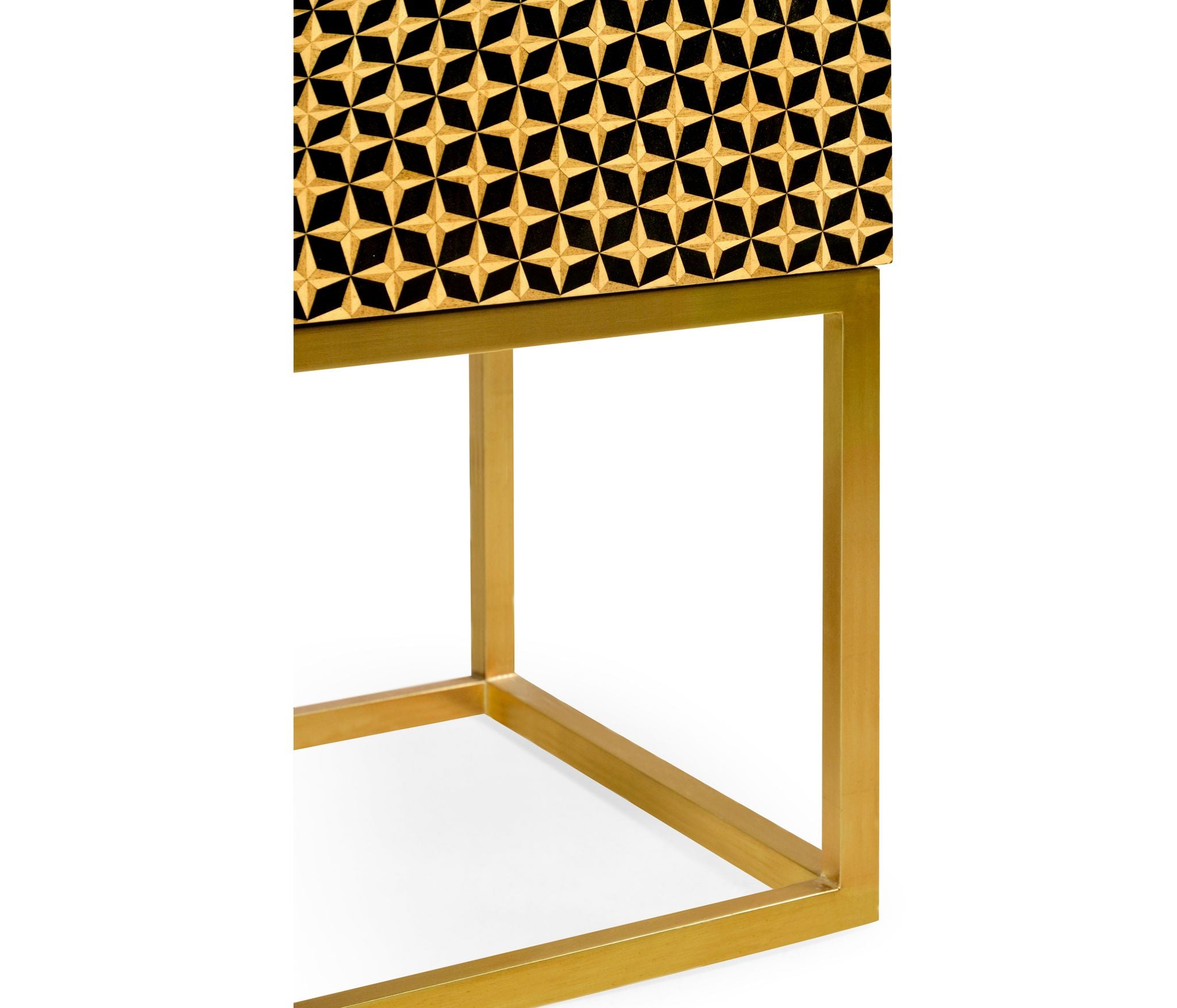 Jonathan Charles Four-Point Star 3D Geometric Cabinet