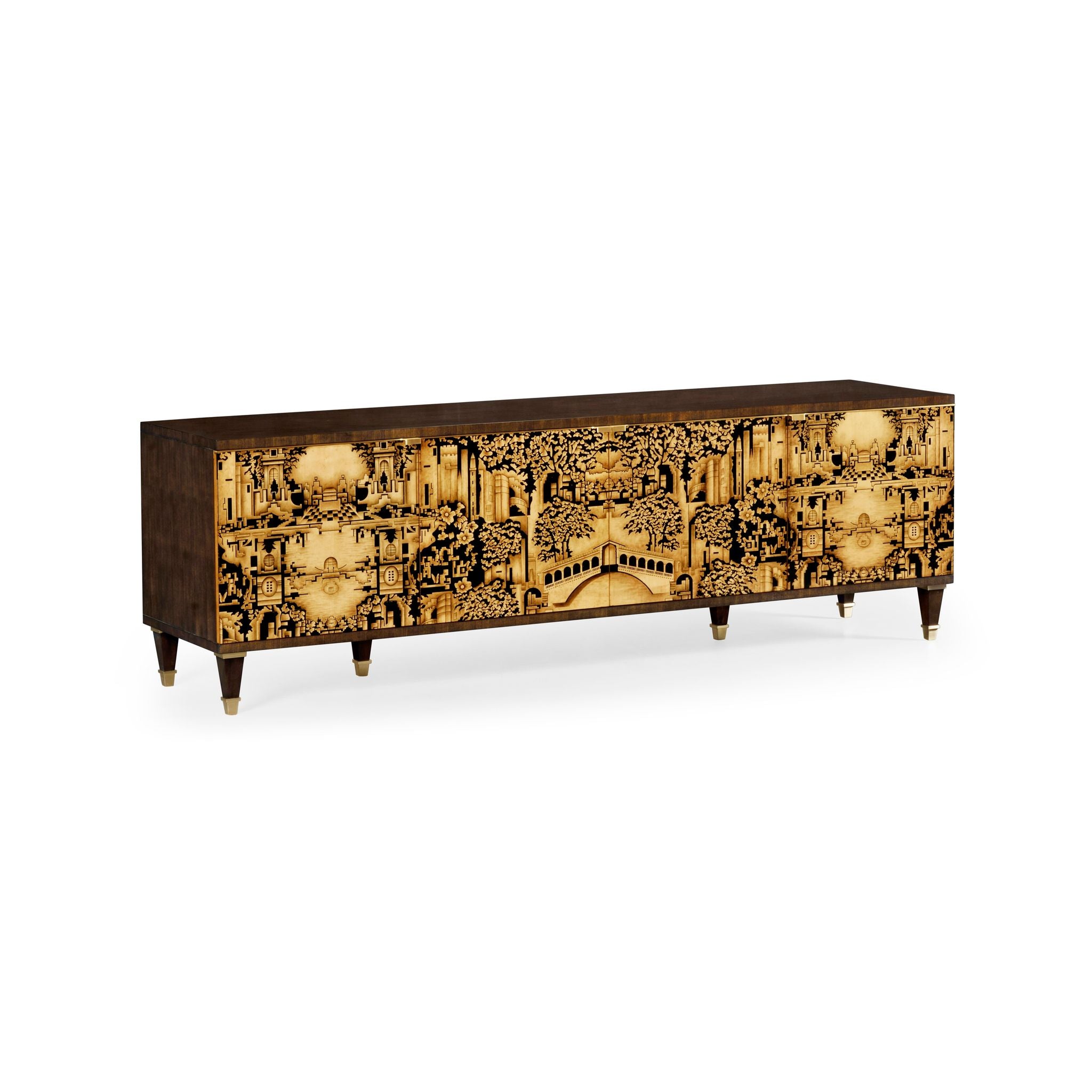 Jonathan Charles Dark Gold Hand Painted TV Cabinet