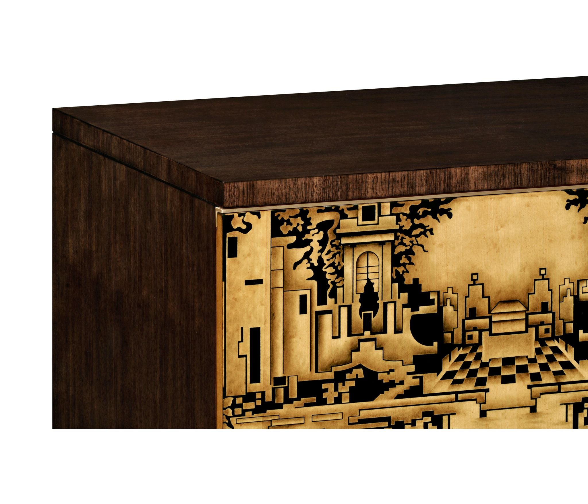 Jonathan Charles Dark Gold Hand Painted TV Cabinet
