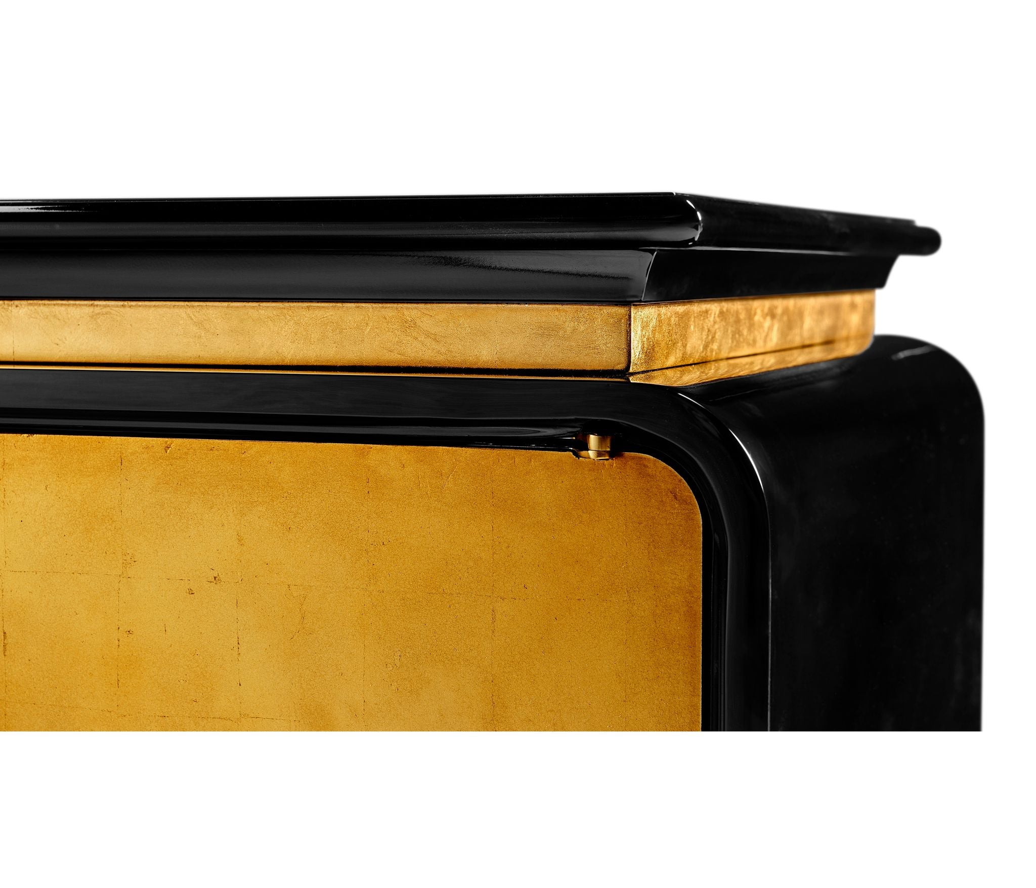 Jonathan Charles Modern Asian Smoky Black & Gold Cabinet