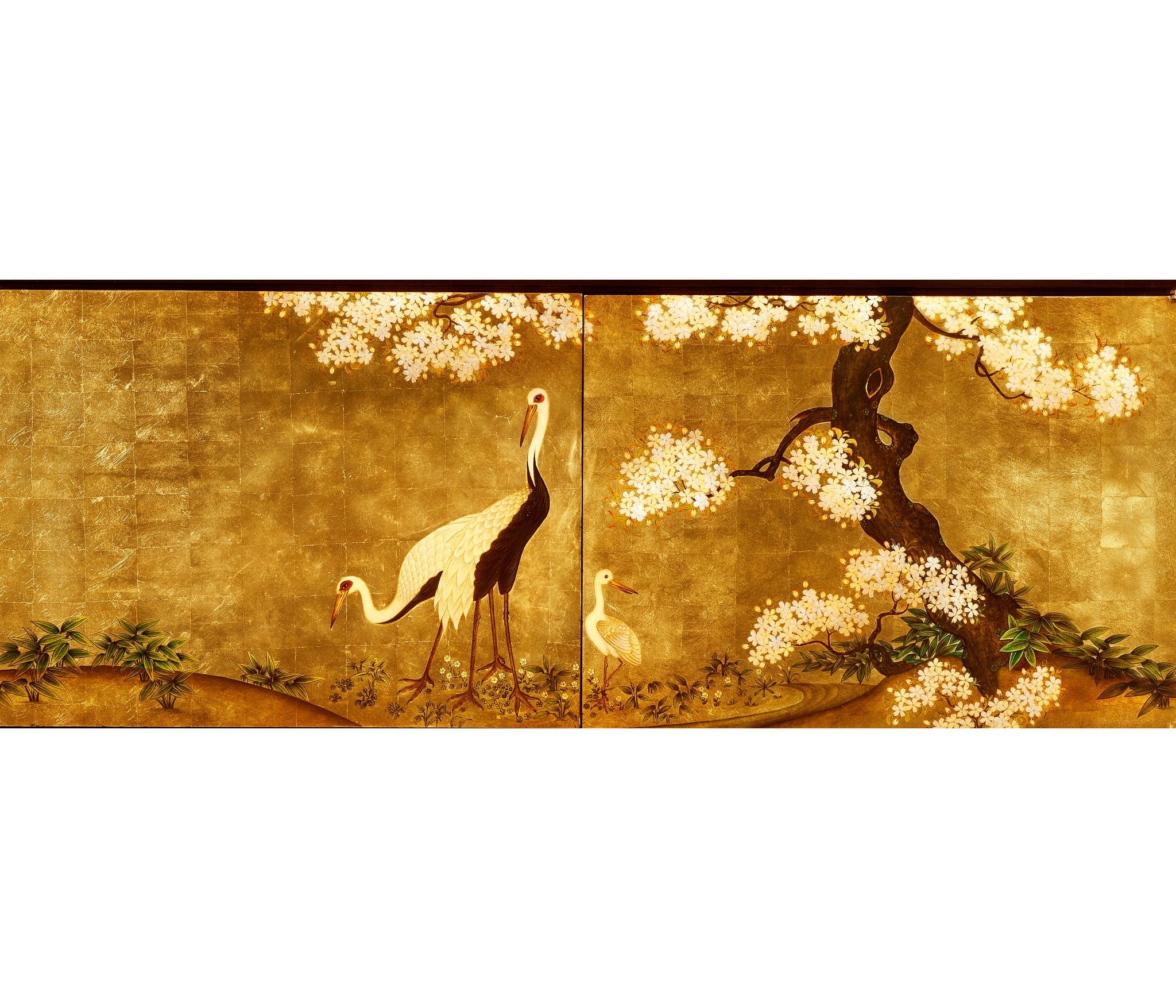 Jonathan Charles Modern Asian Smoky Black & Gold Cabinet
