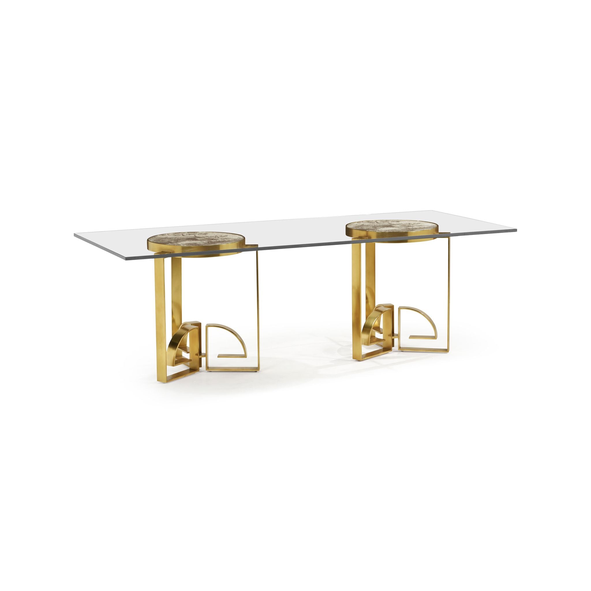 Jonathan Charles 87" Fusion Rect Chinoiserie Dining Table