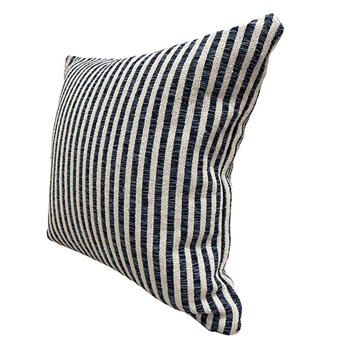 LR Home Ticking Stripe Pillow — Blue / White